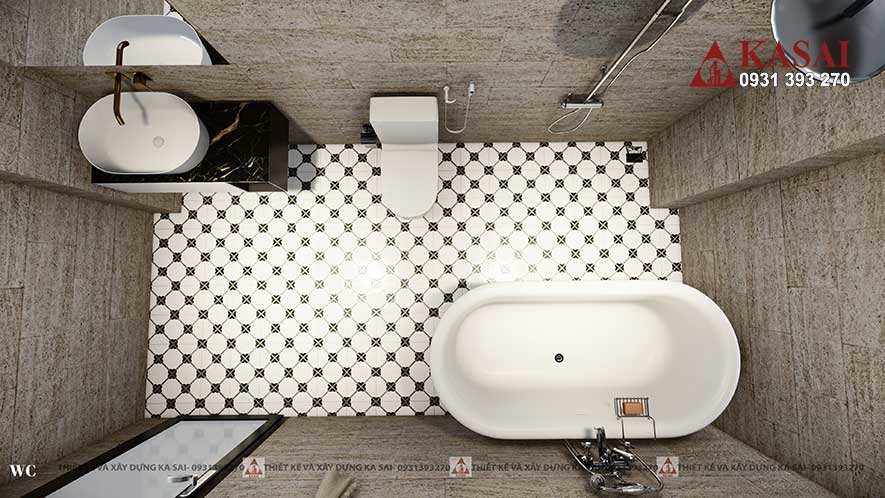 Phòng vệ sinh của mẫu biệt thự 3 tầng hiện đại