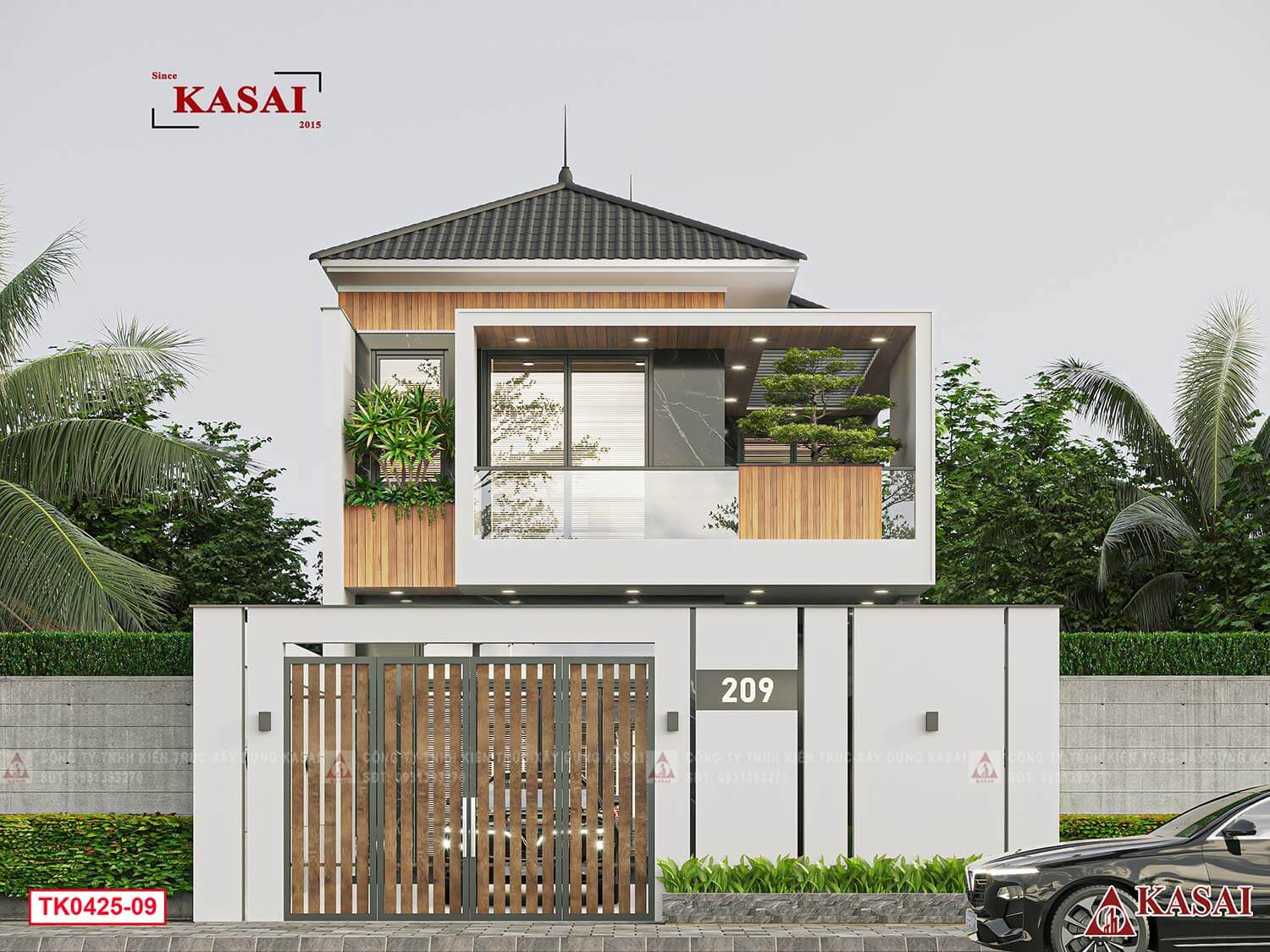 Mẫu nhà phố 2 tầng 1 hầm 4 phòng ngủ