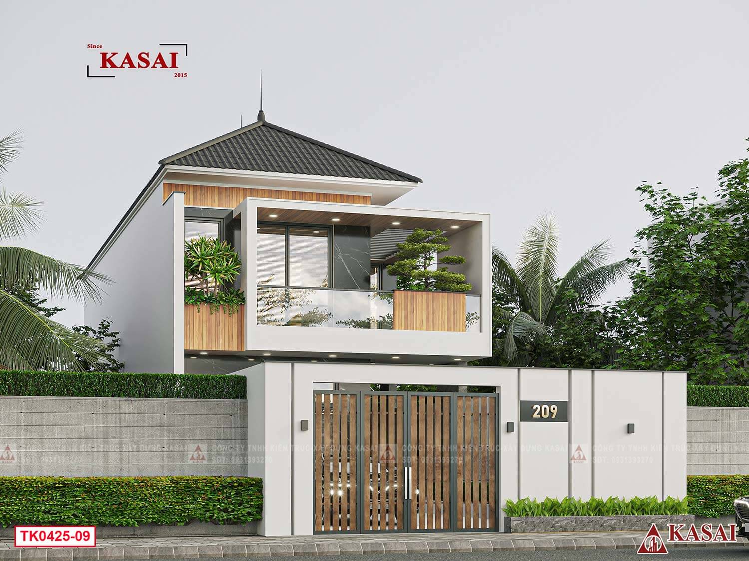 Mẫu nhà phố 2 tầng 1 hầm 4 phòng ngủ