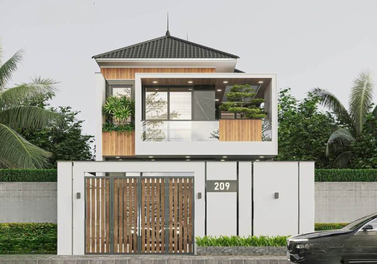 Mẫu nhà phố 2 tầng 1 hầm 4 phòng ngủ