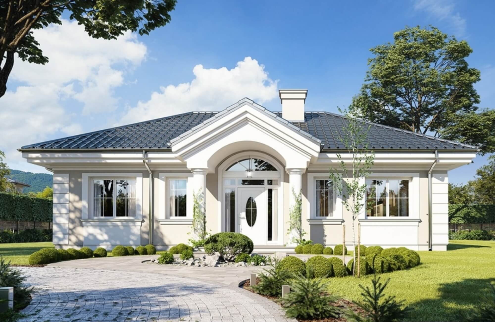 Biệt thự tân cổ điển 1 tầng đẹp