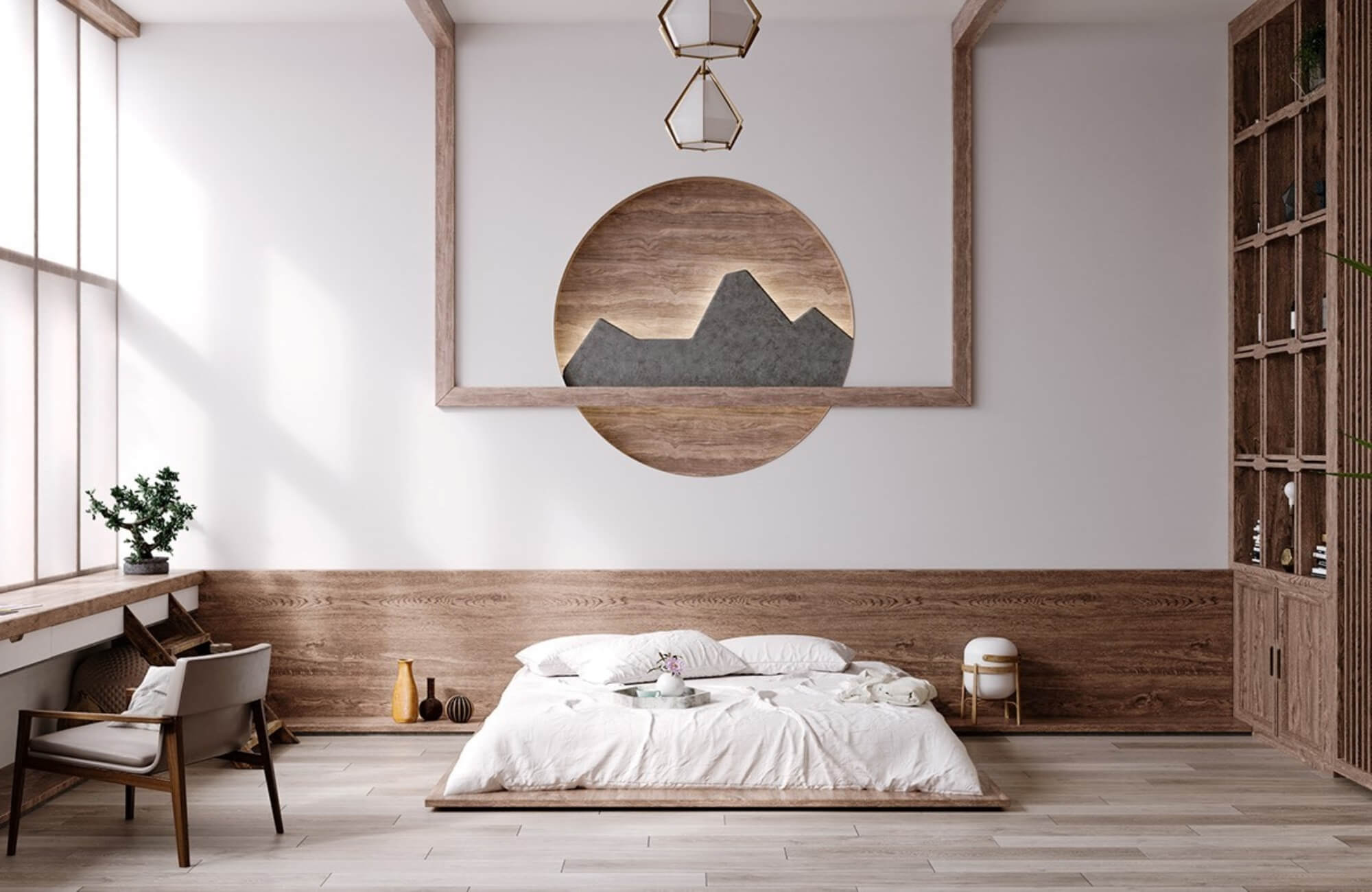Decor phòng ngủ nhỏ cho nữ không giường