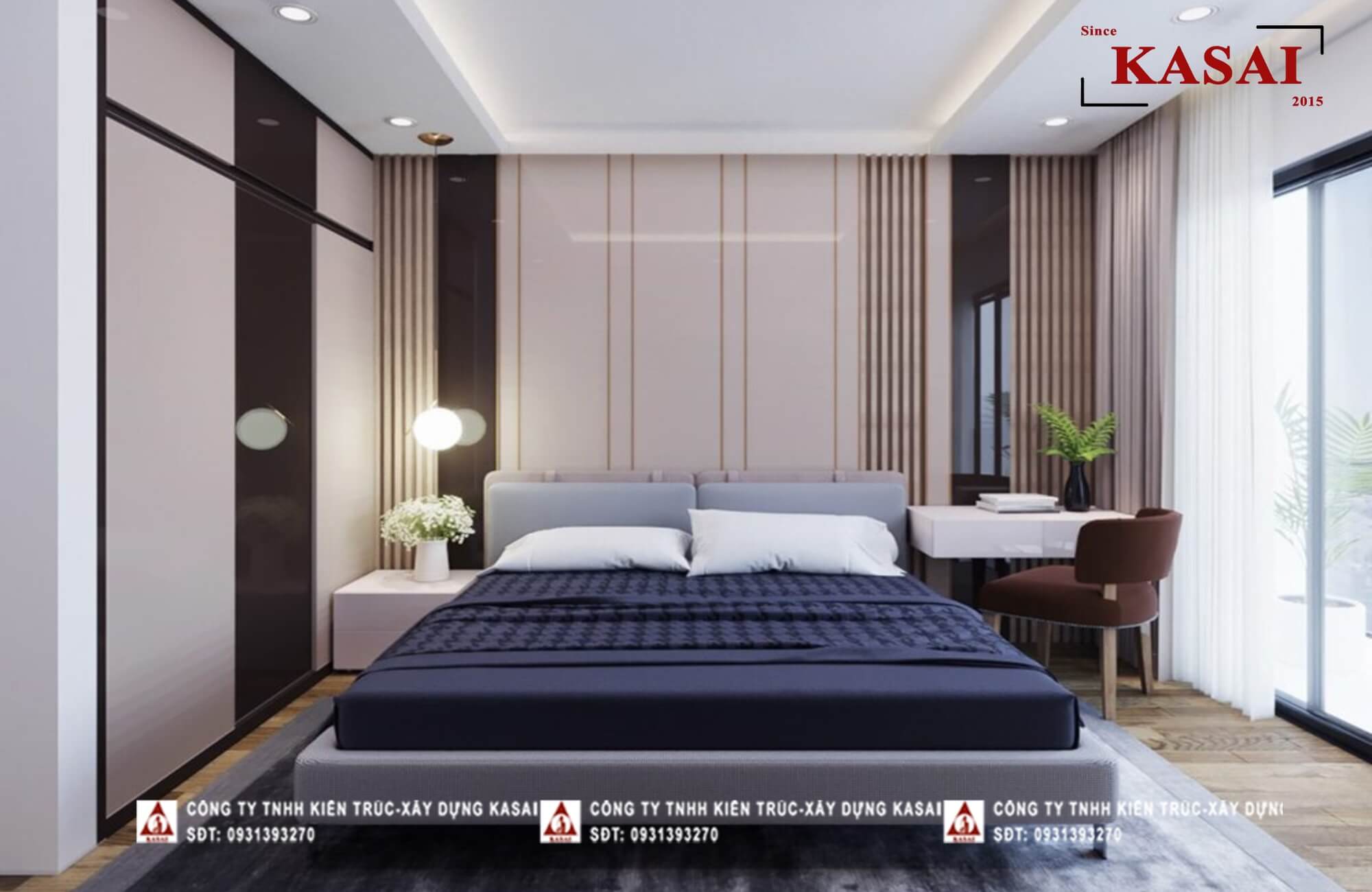 Không gian phòng ngủ tối giản thông thoáng tiện ích