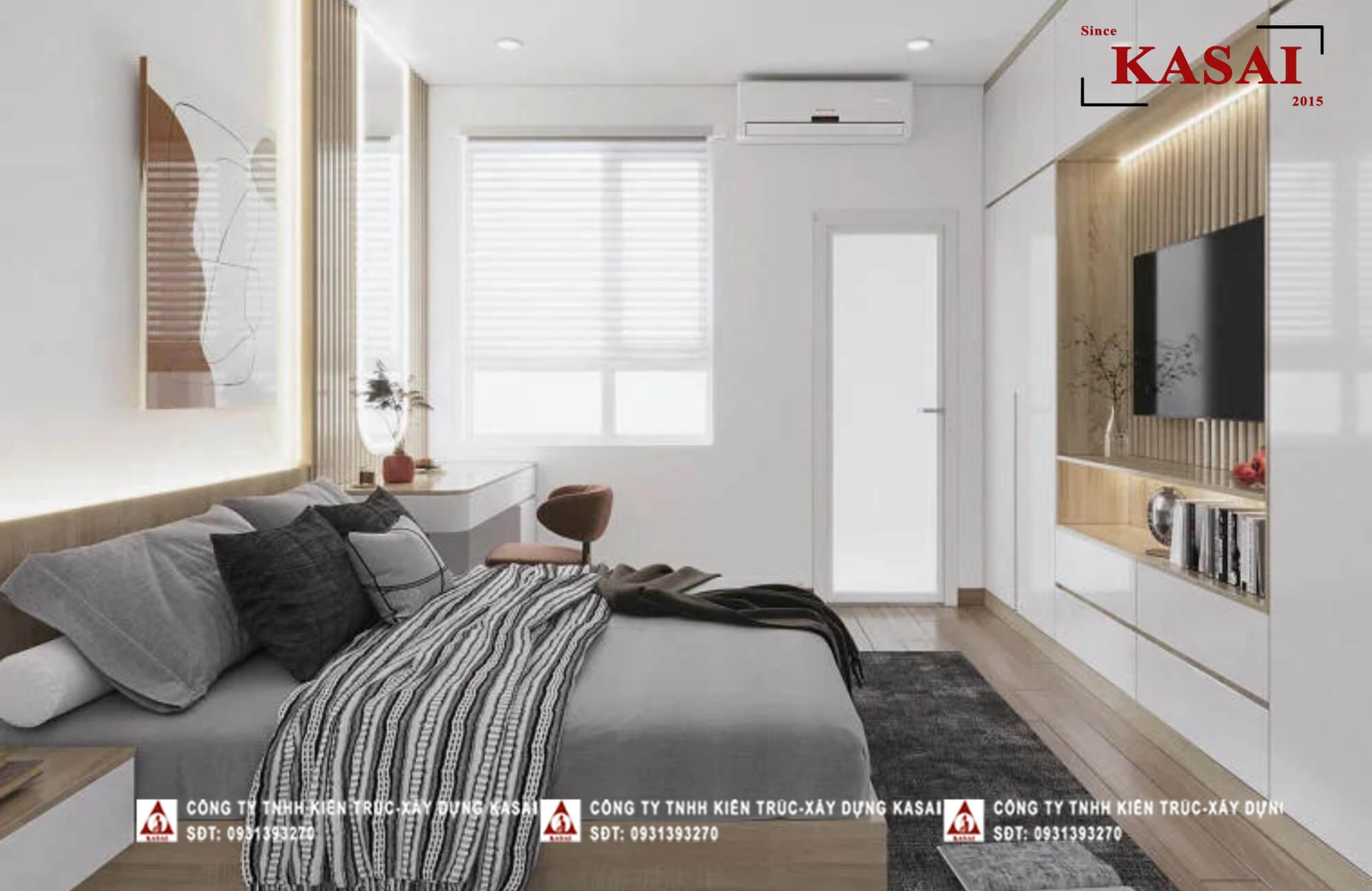 Không gian phòng ngủ tối giản tiện nghi