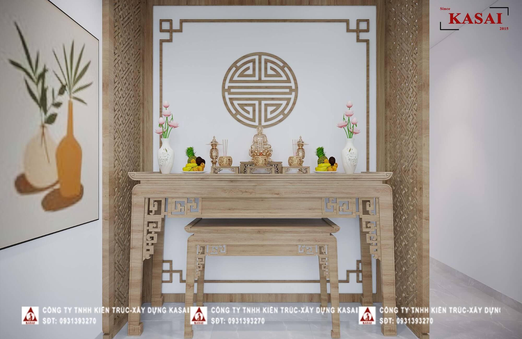 không gian thiết kế phòng thờ nhà cấp 4