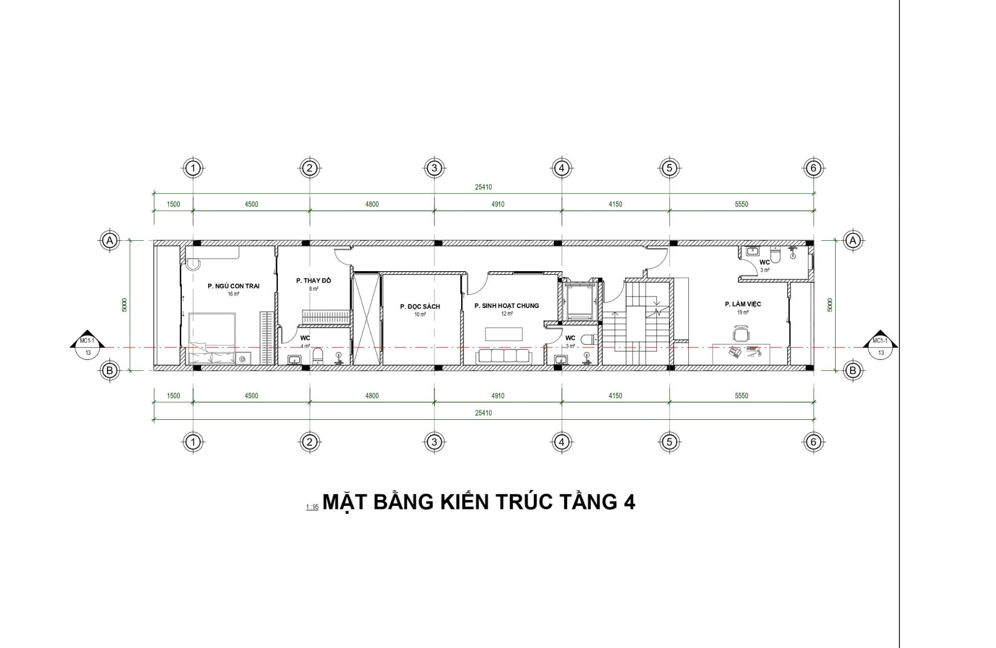 Mặt bằng tầng 4 Studio Apartment
