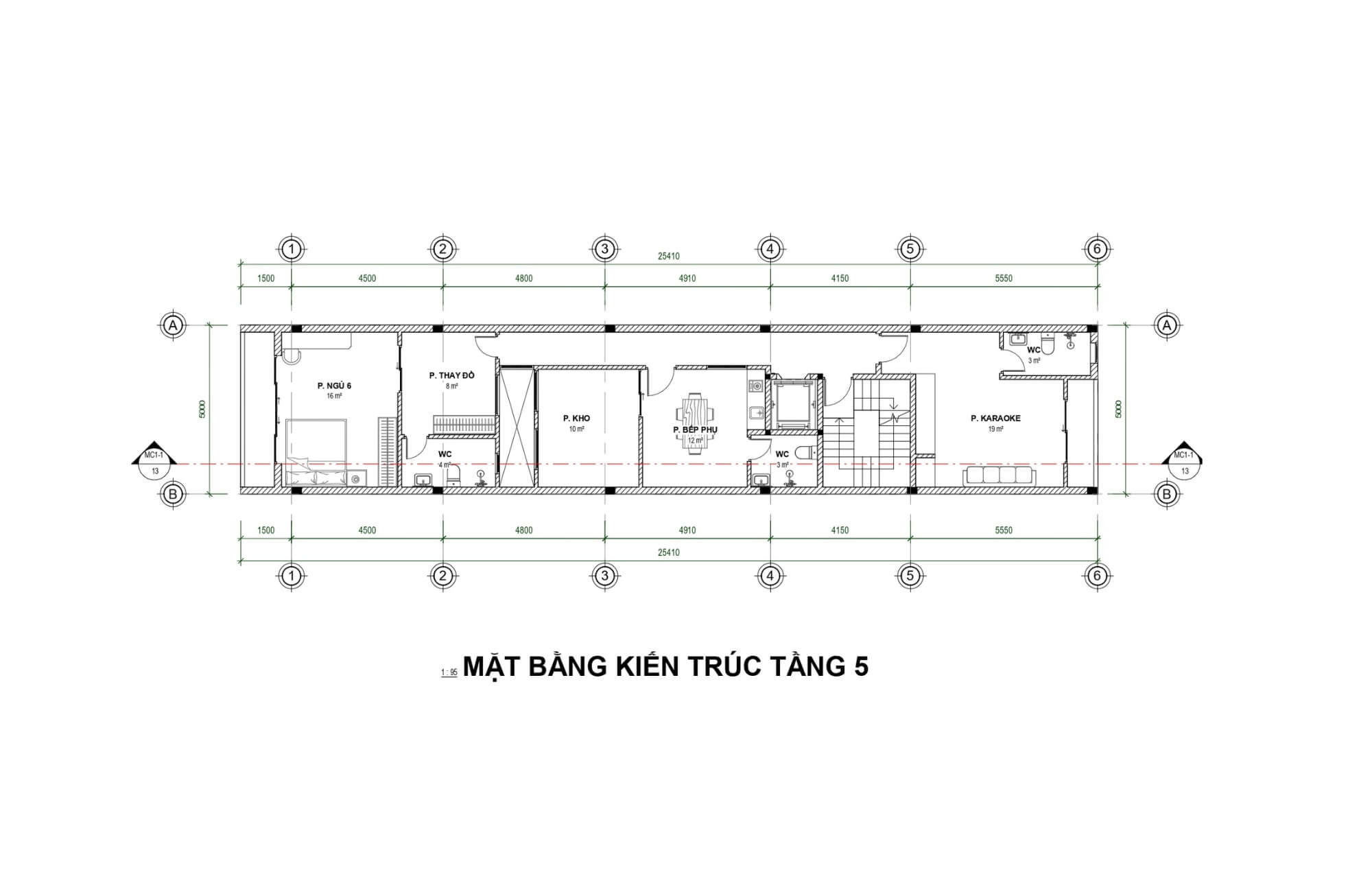 Mặt bằng tầng 5 Studio Apartment