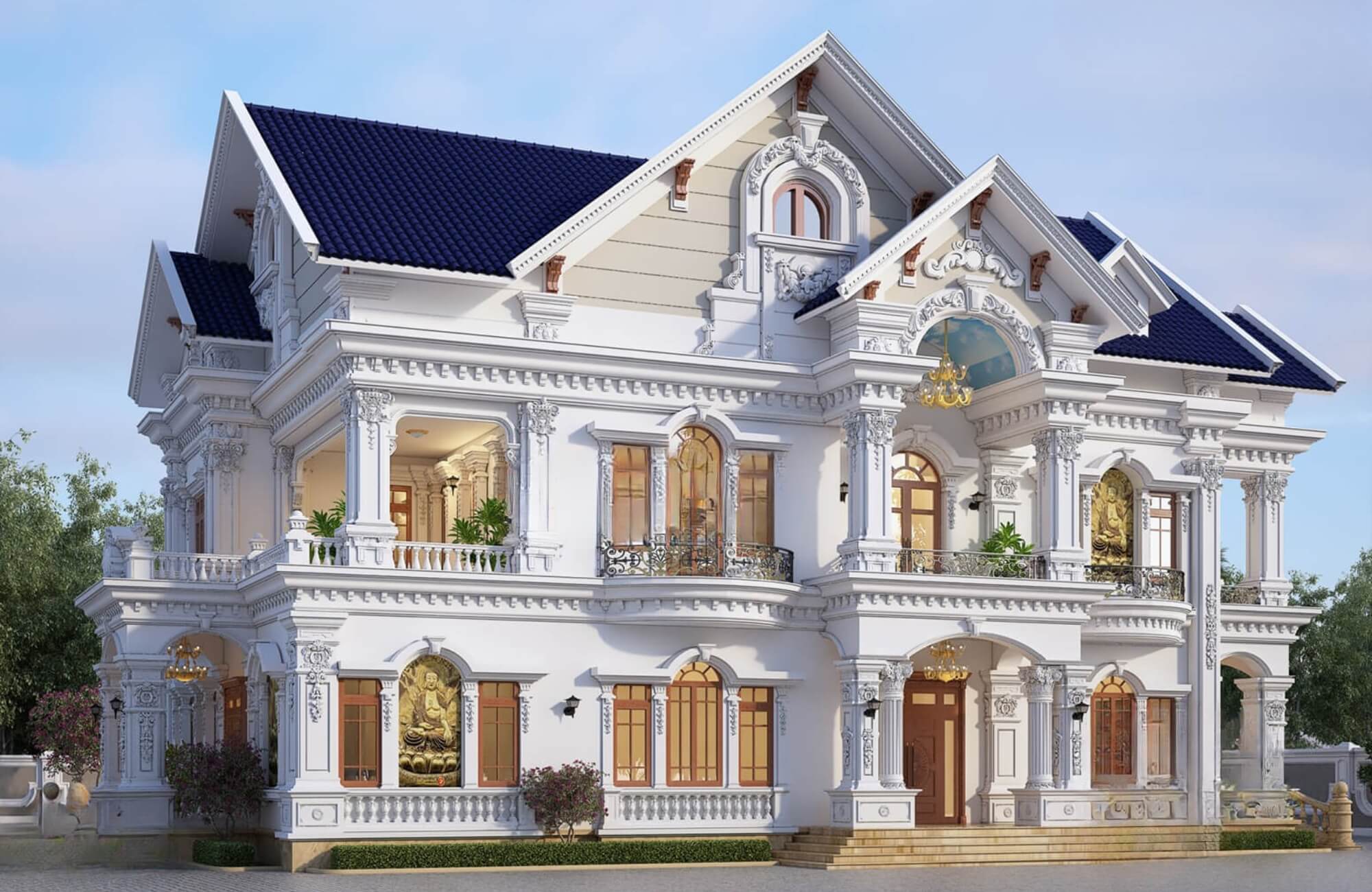 Mẫu biệt thự mái Thái tân cổ điển