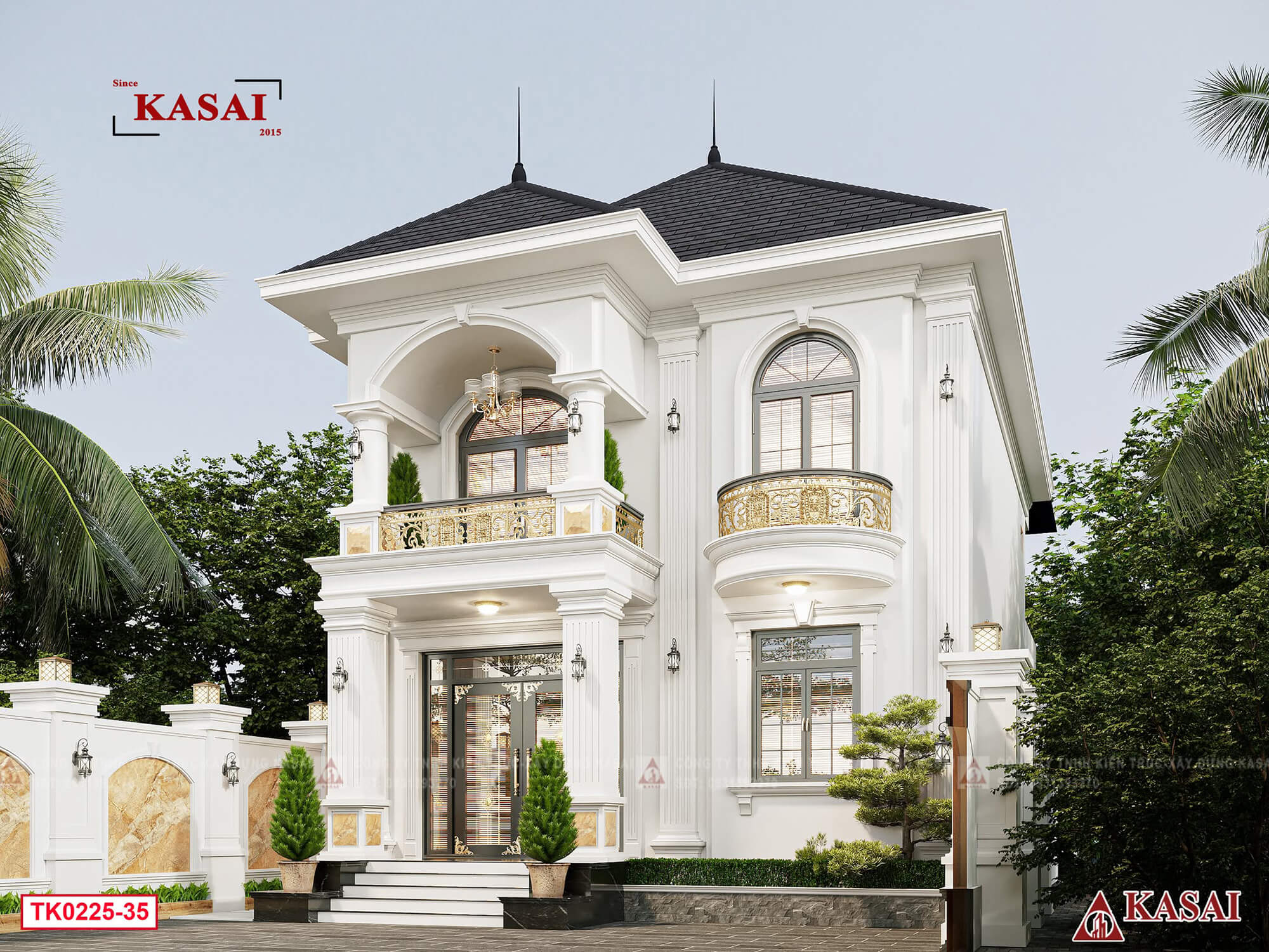 Mẫu biệt thự tân cổ điển mái Nhật