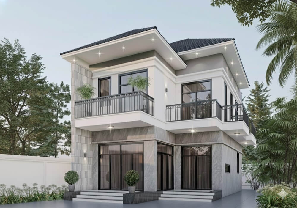 Mẫu nhà mái nhật 2 tầng 4 phòng ngủ tinh tế mà hiện đại của chú Lễ