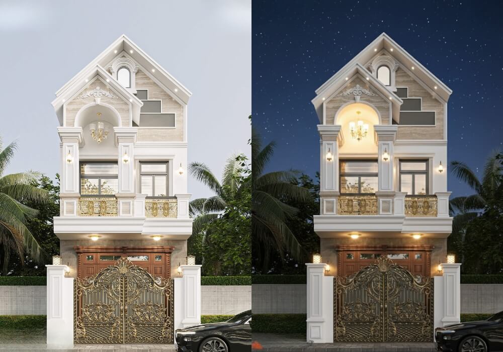 Mẫu nhà phố 2 tầng mái thái Mẫu nhà phố 2 tầng mái thái