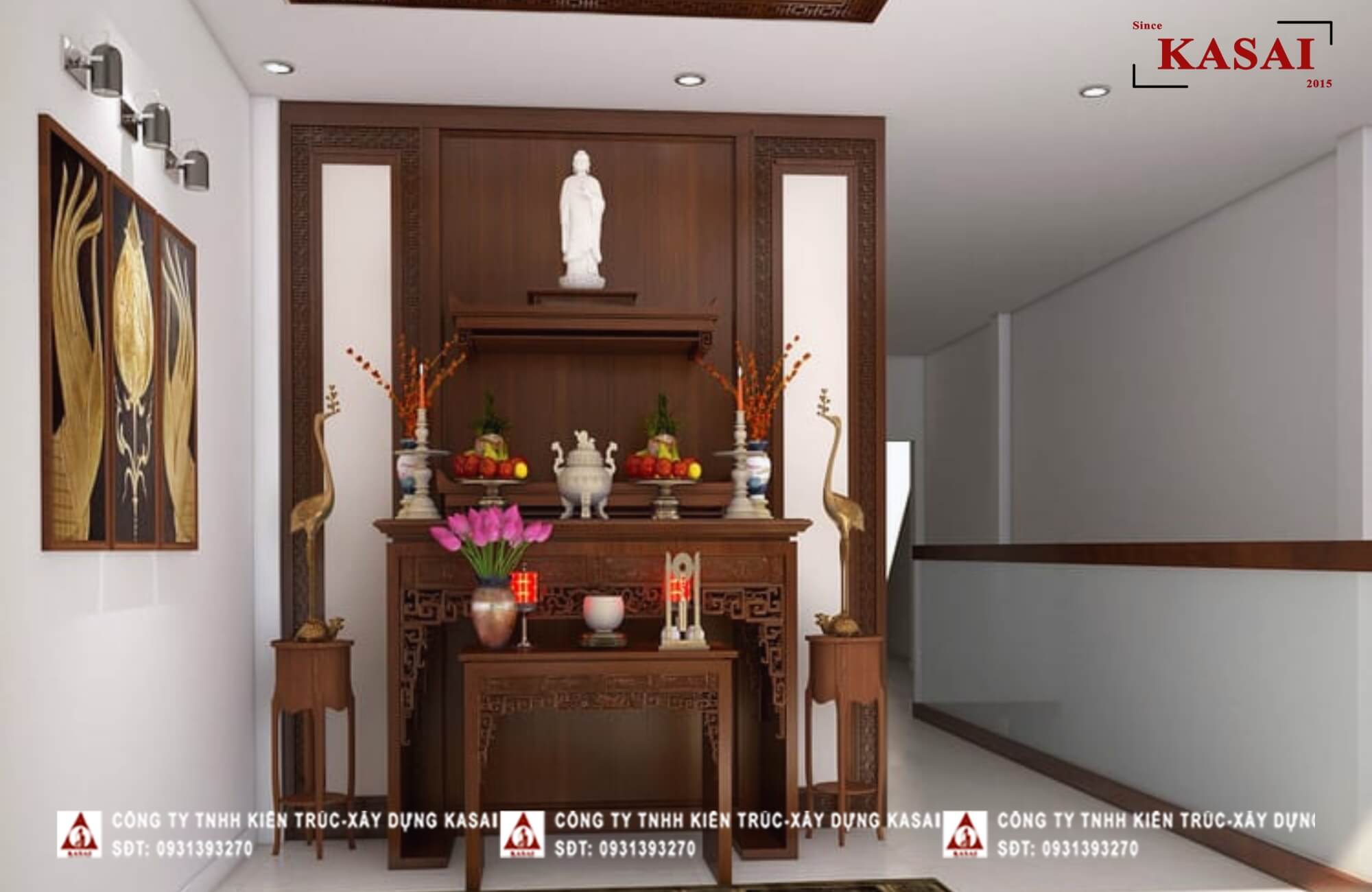 phối cảnh thiết kế phòng thờ