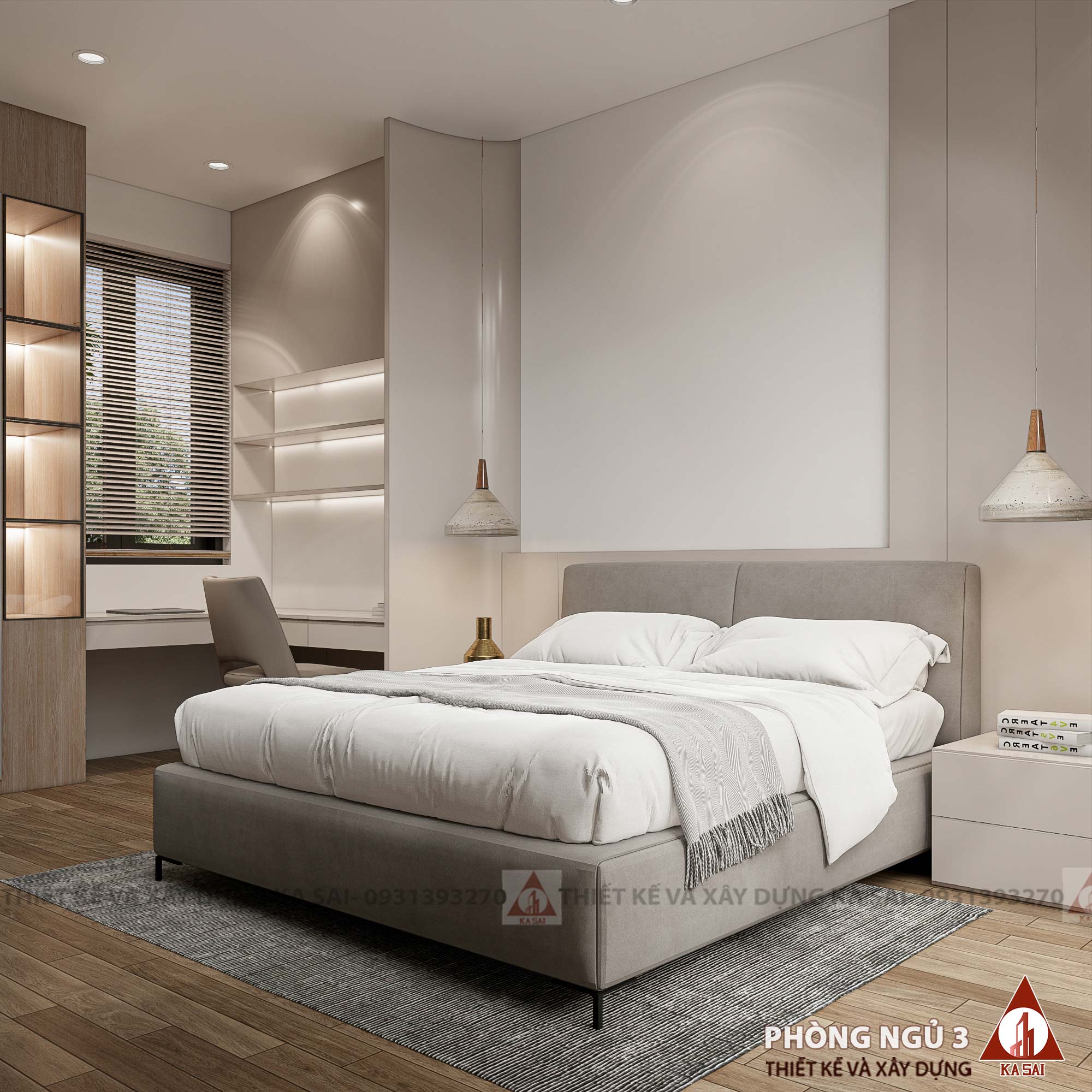 Phòng ngủ 3 nhà 2 tầng 5 phòng ngủ