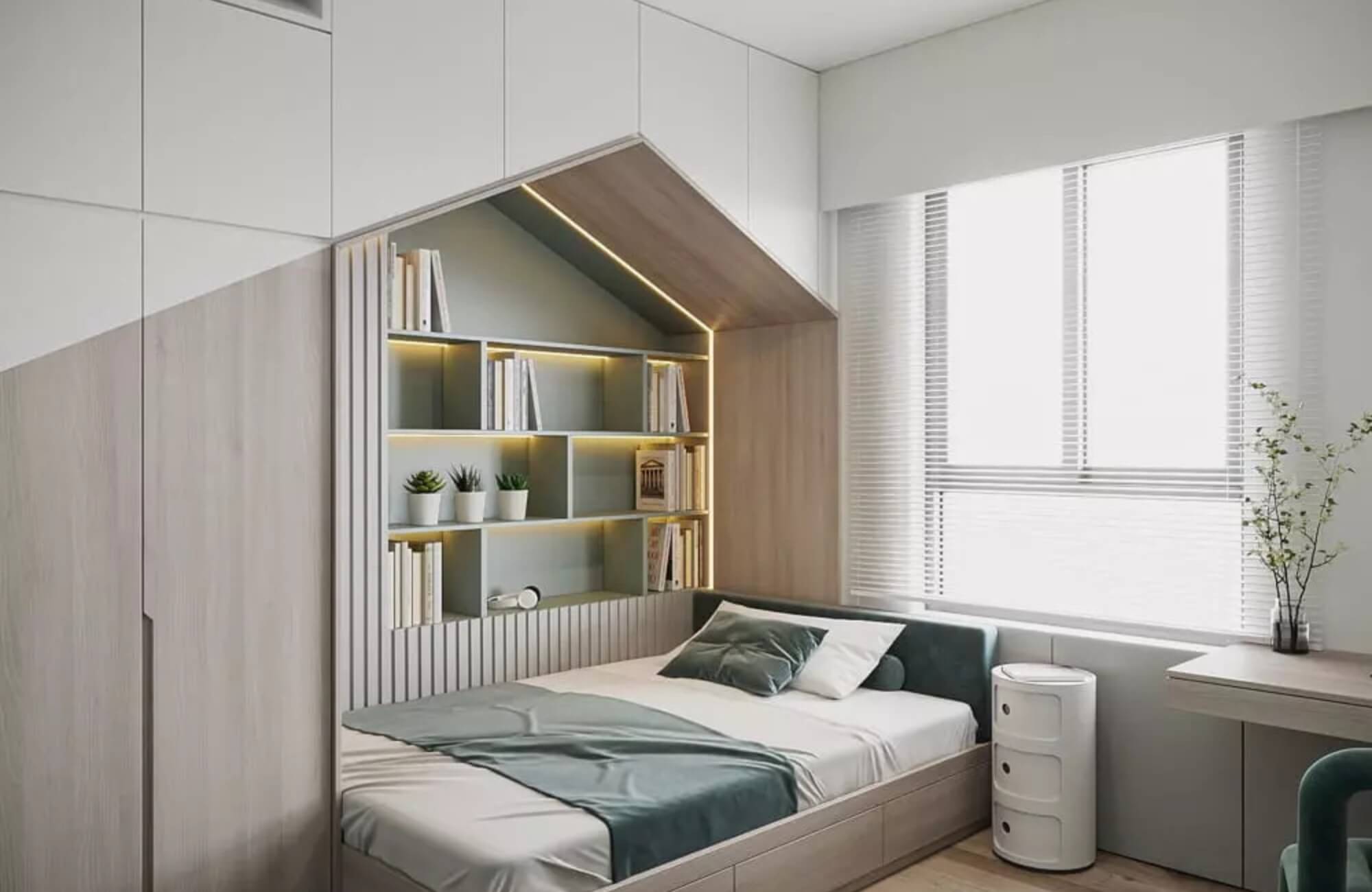 Thiết kế phòng ngủ nhỏ 6m2 cho nữ