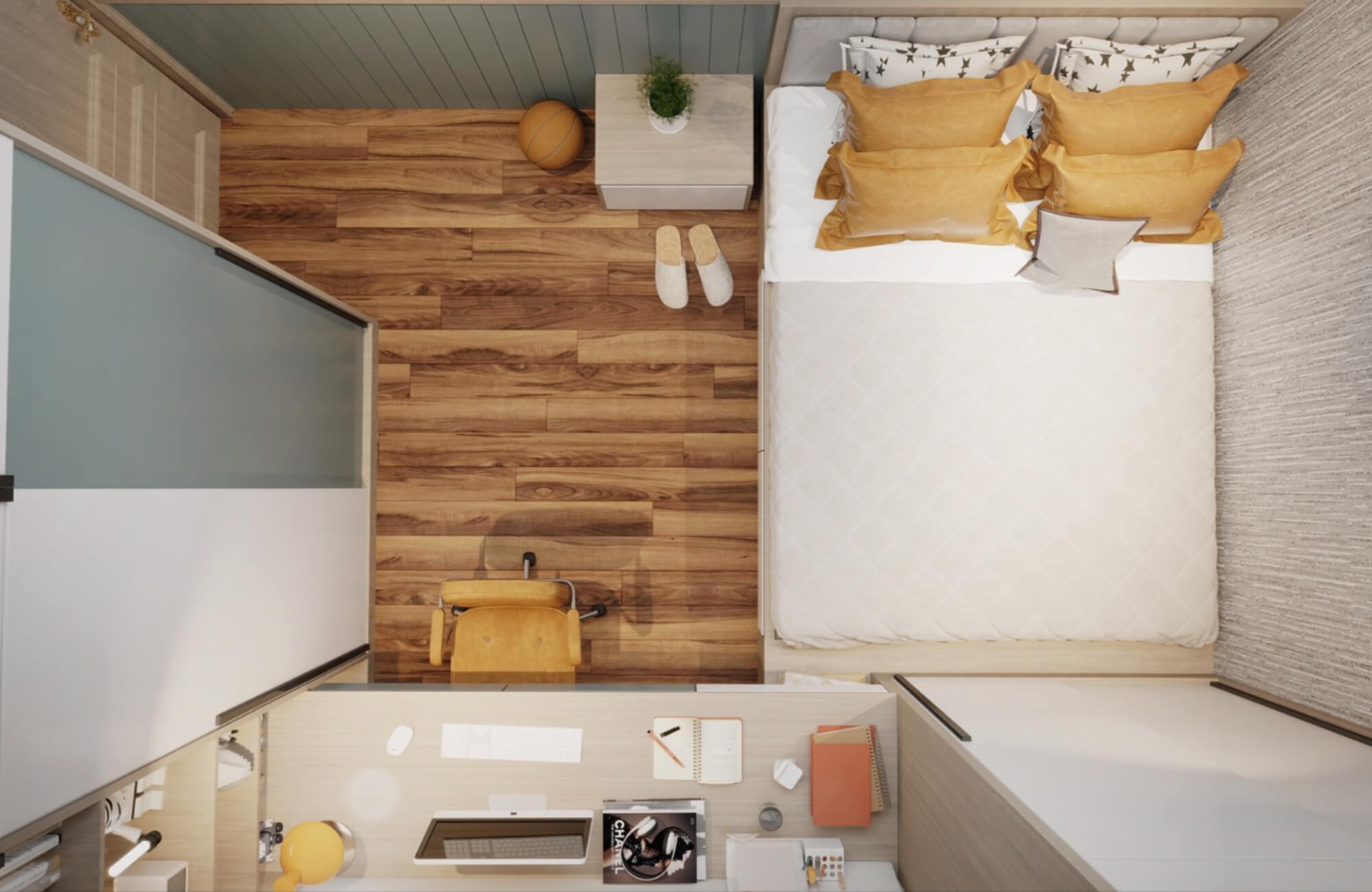 Thiết kế phòng ngủ nhỏ 9m2