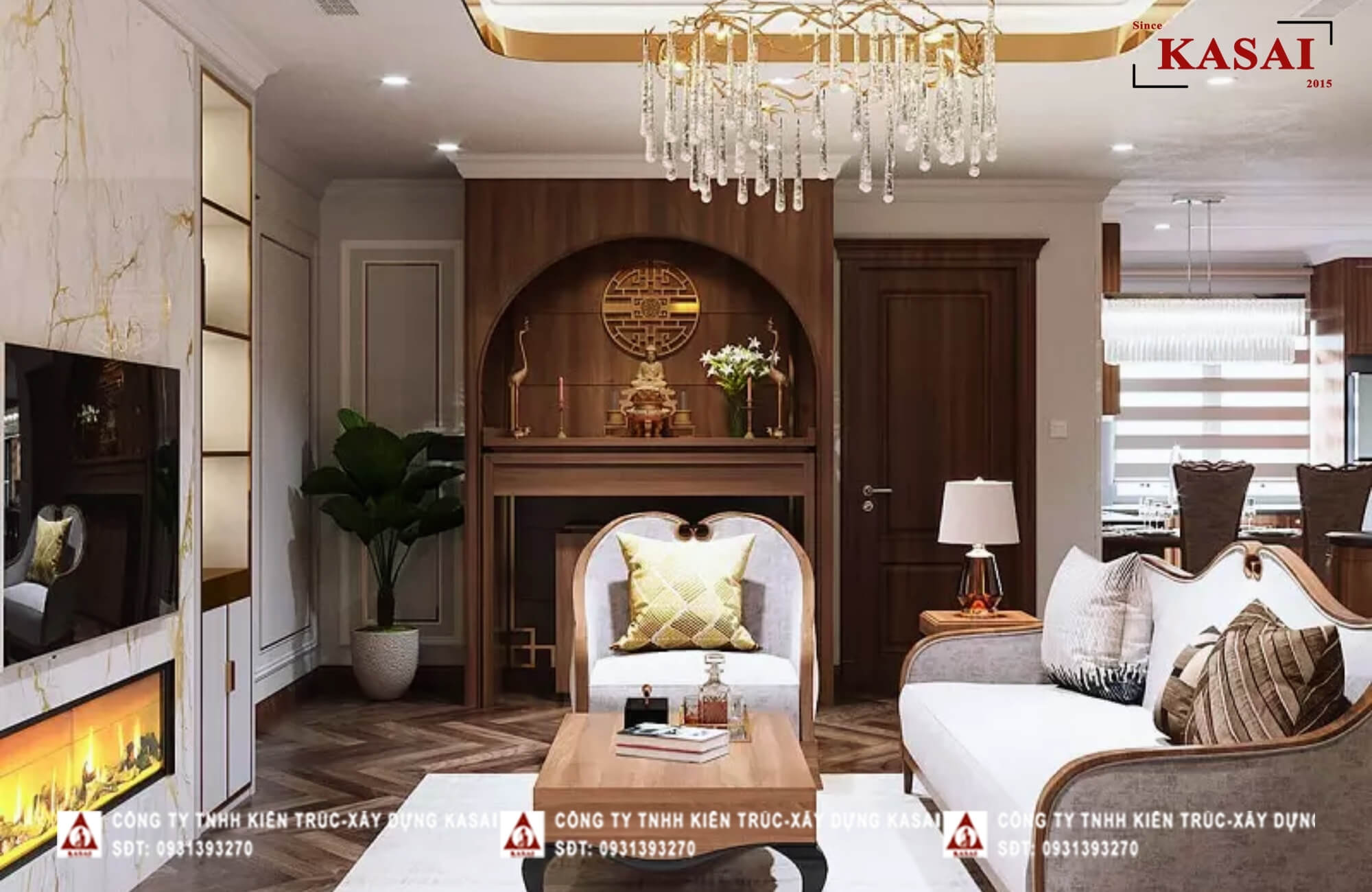 thiết kế phòng thờ cho nhà biệt thự