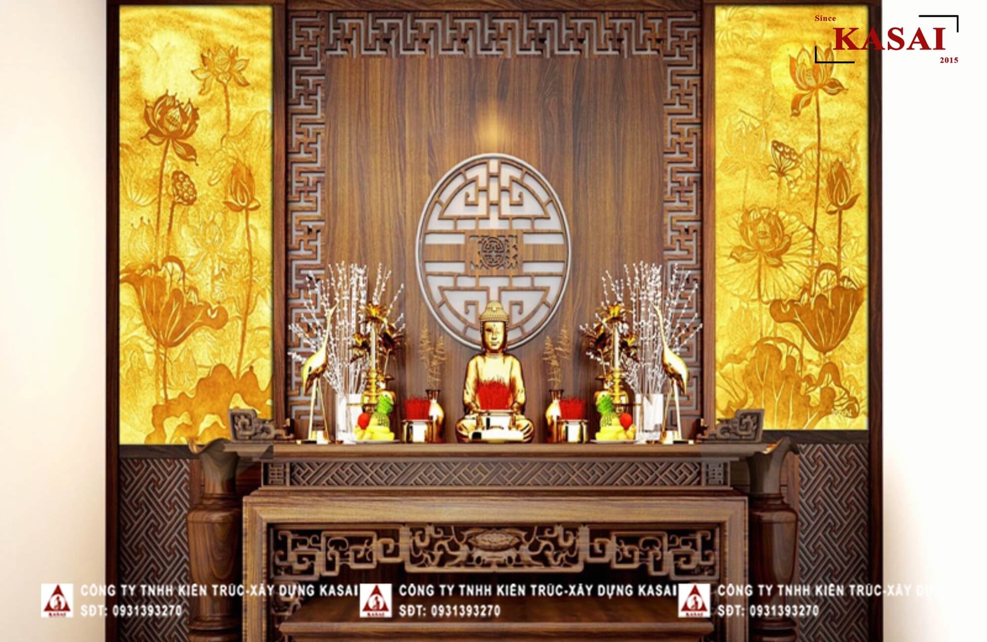 thiết kế phòng thờ mẫu biệt thự