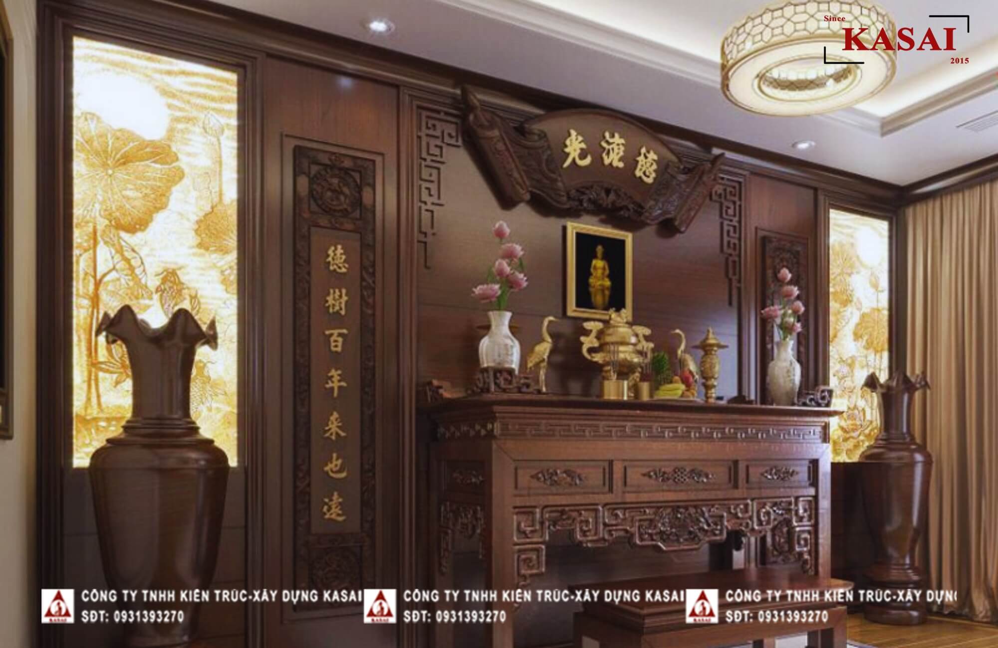 thiết kế phòng thờ nhà biệt thự hiện đại
