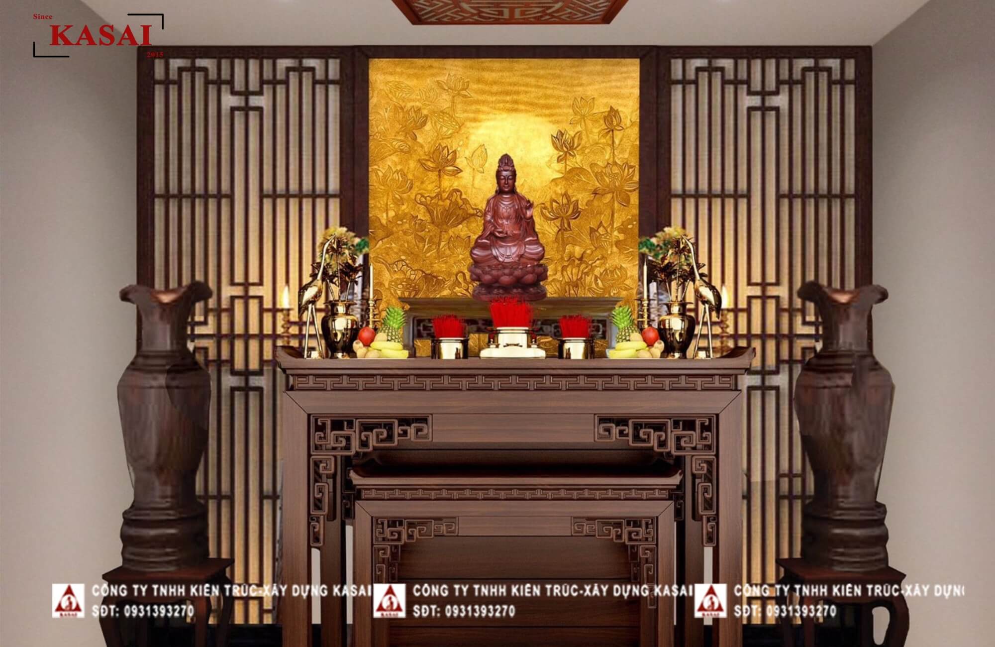 thiết kế phòng thờ trang nghiêm