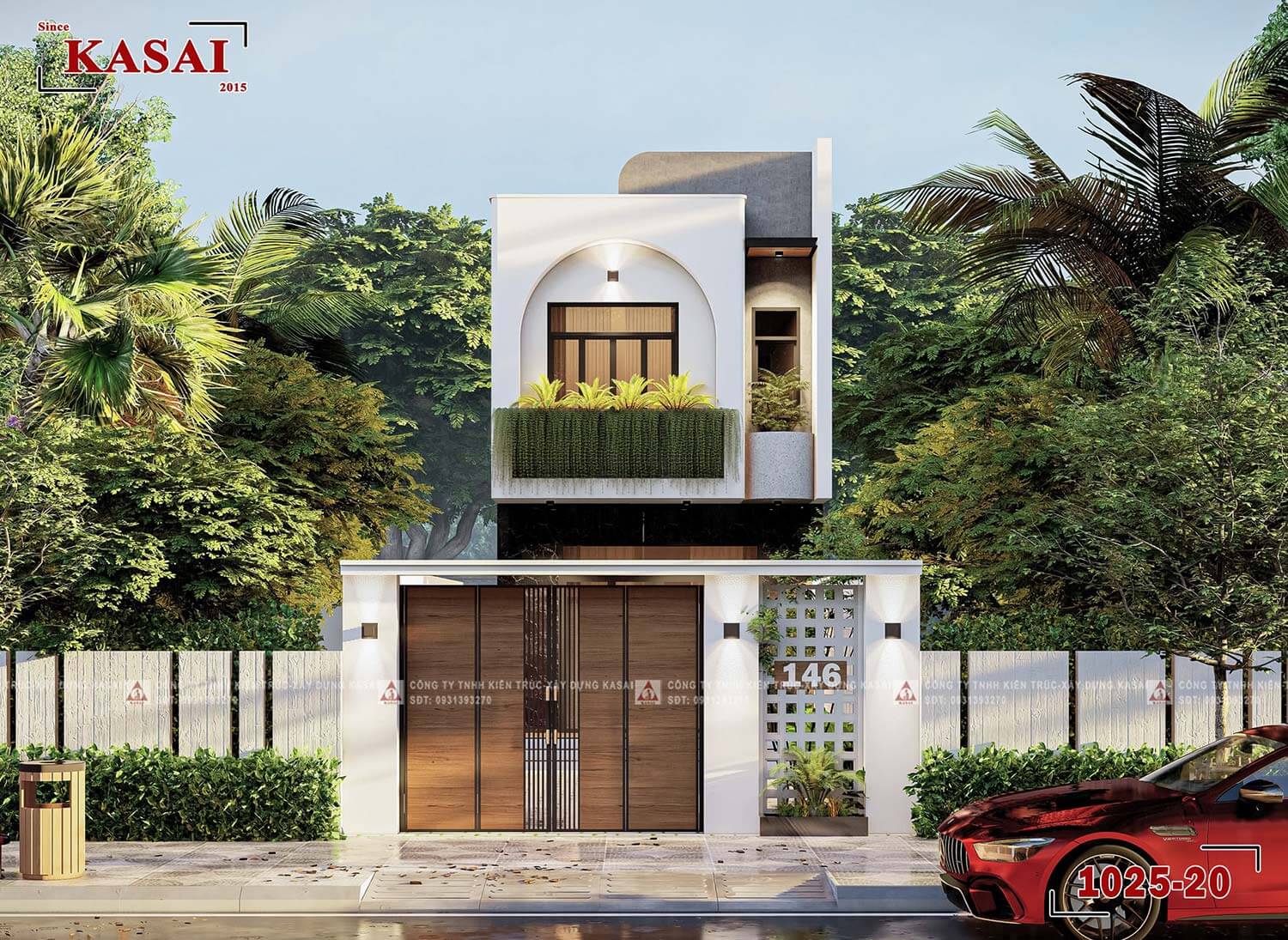 Mẫu nhà 2 tầng 5x20 hiện đại