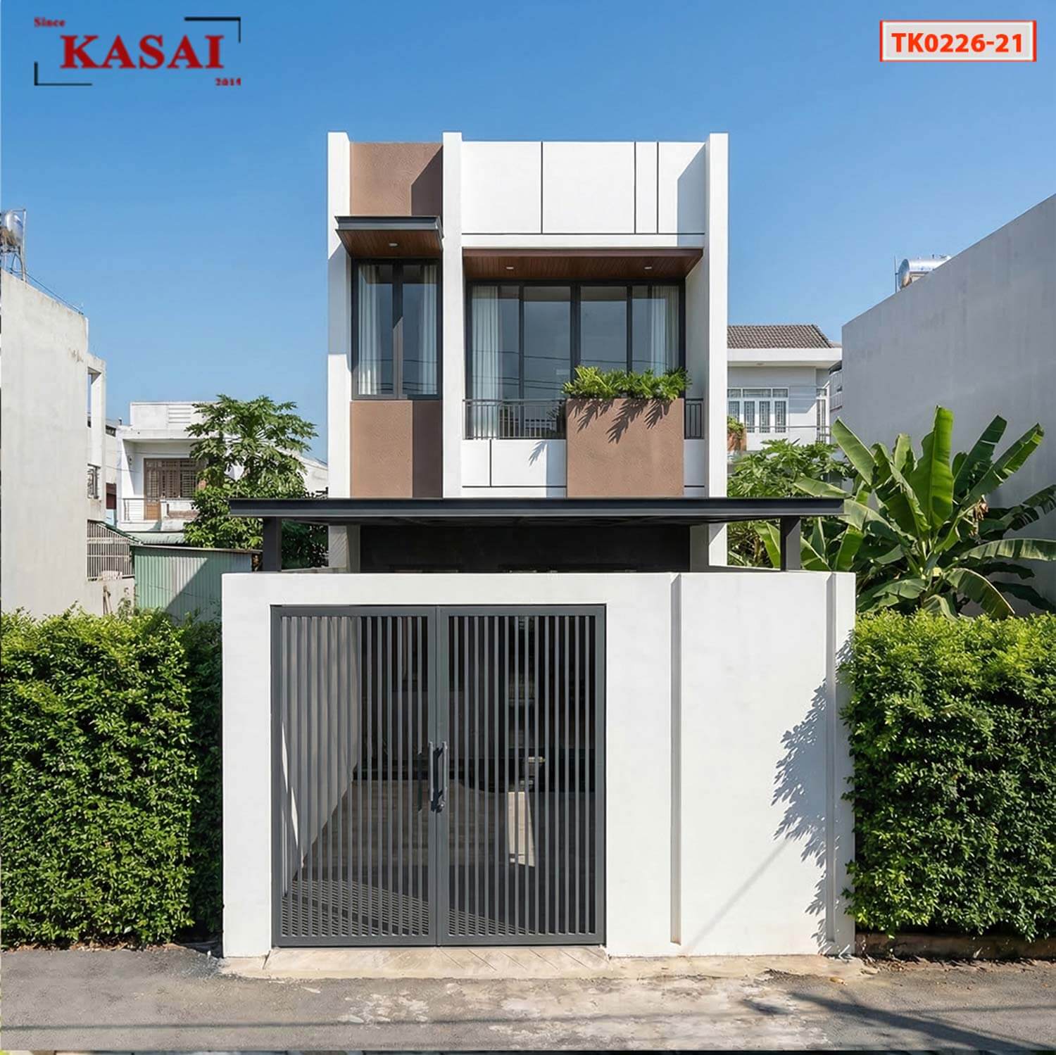 Mẫu nhà 2 tầng đẹp 5x20m