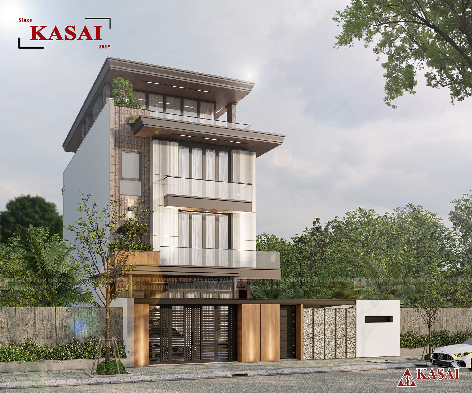 Mẫu nhà 3 tầng 1 tum