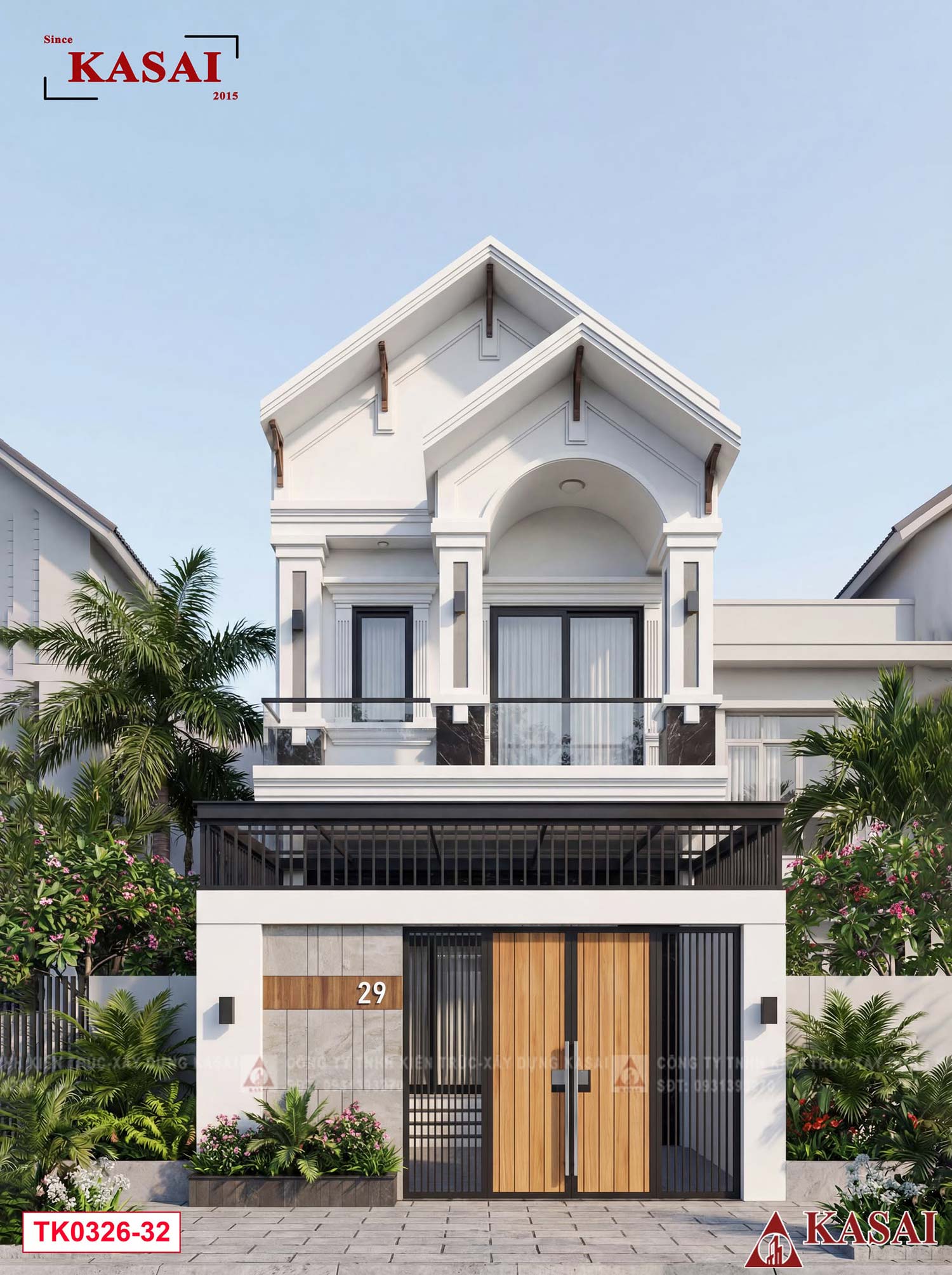 Nhà 2 tầng 5x20 đẹp mái Thái