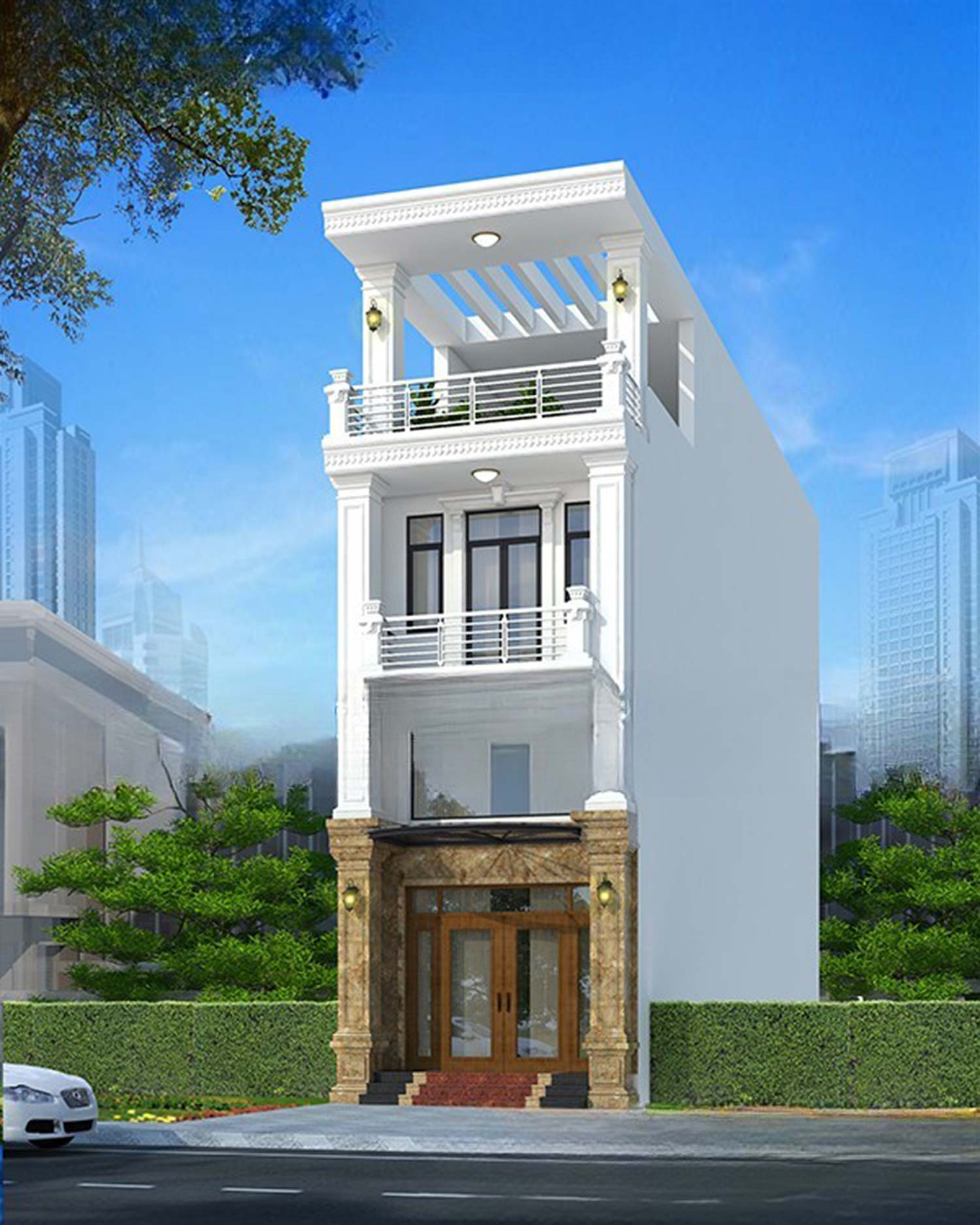 Nhà 2 tầng gác lửng 5x20