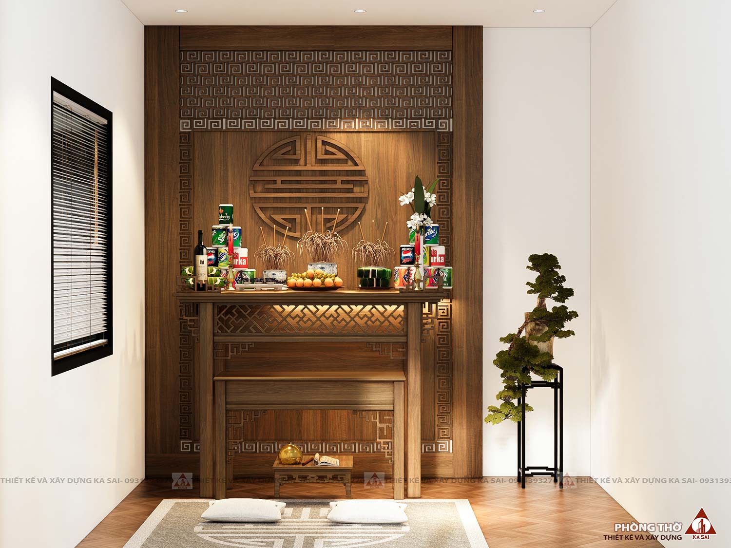 Phờng thờ nhà 5 tầng 5x20m có thang máy