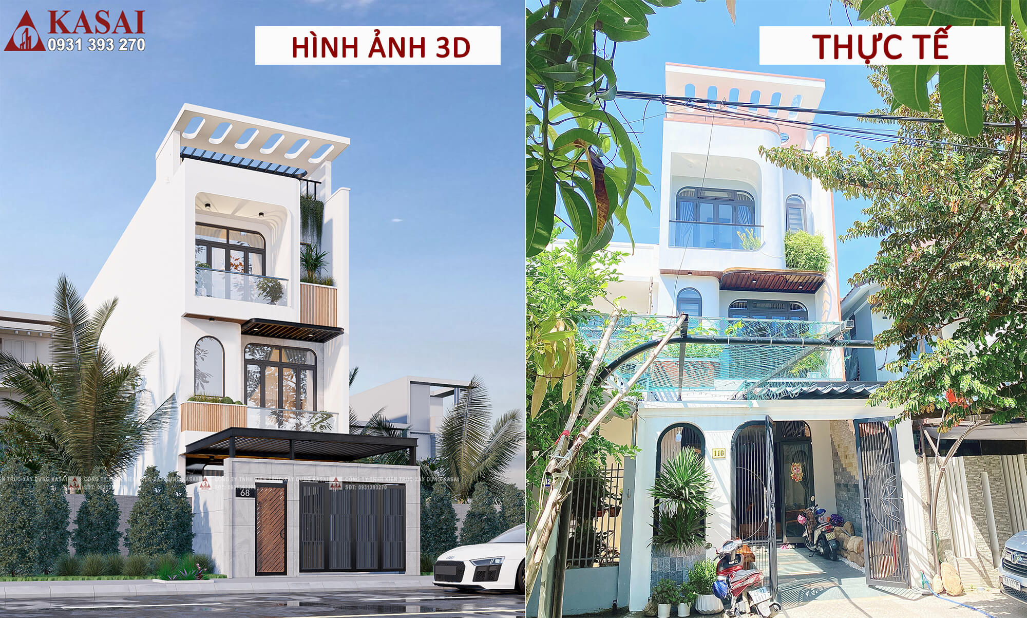 Bàn giao nhà 3 tầng thi công trọn gói tại Hòa Xuân Đà Nẵng