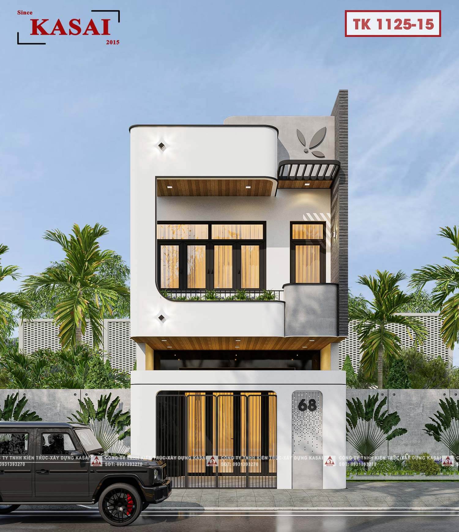 Mẫu nhà 2 tầng đẹp 5x20m