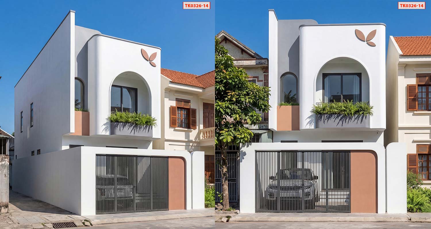 Thiết kế nhà 2 tầng 5x20 đẹp