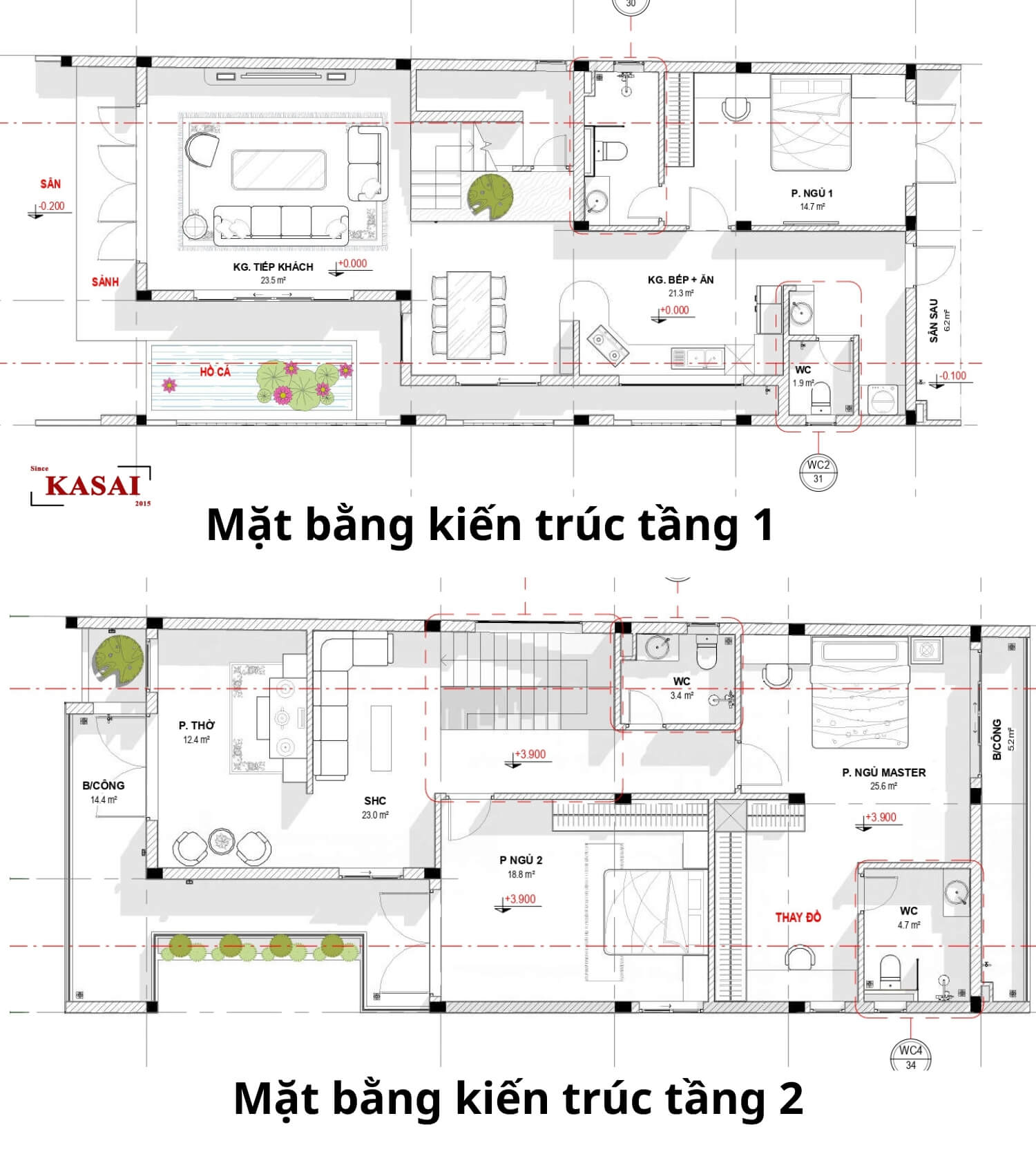 Bản vẽ thiết kế nhà ngang 7m dài 20m