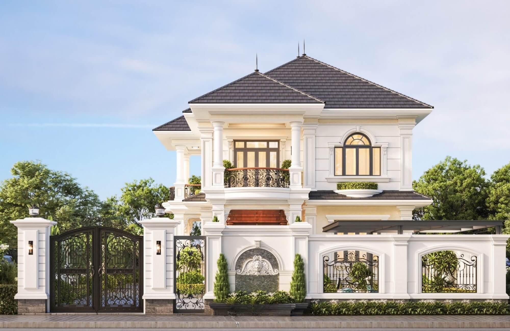 Hàng rào đẹp biệt thự tân cổ điển