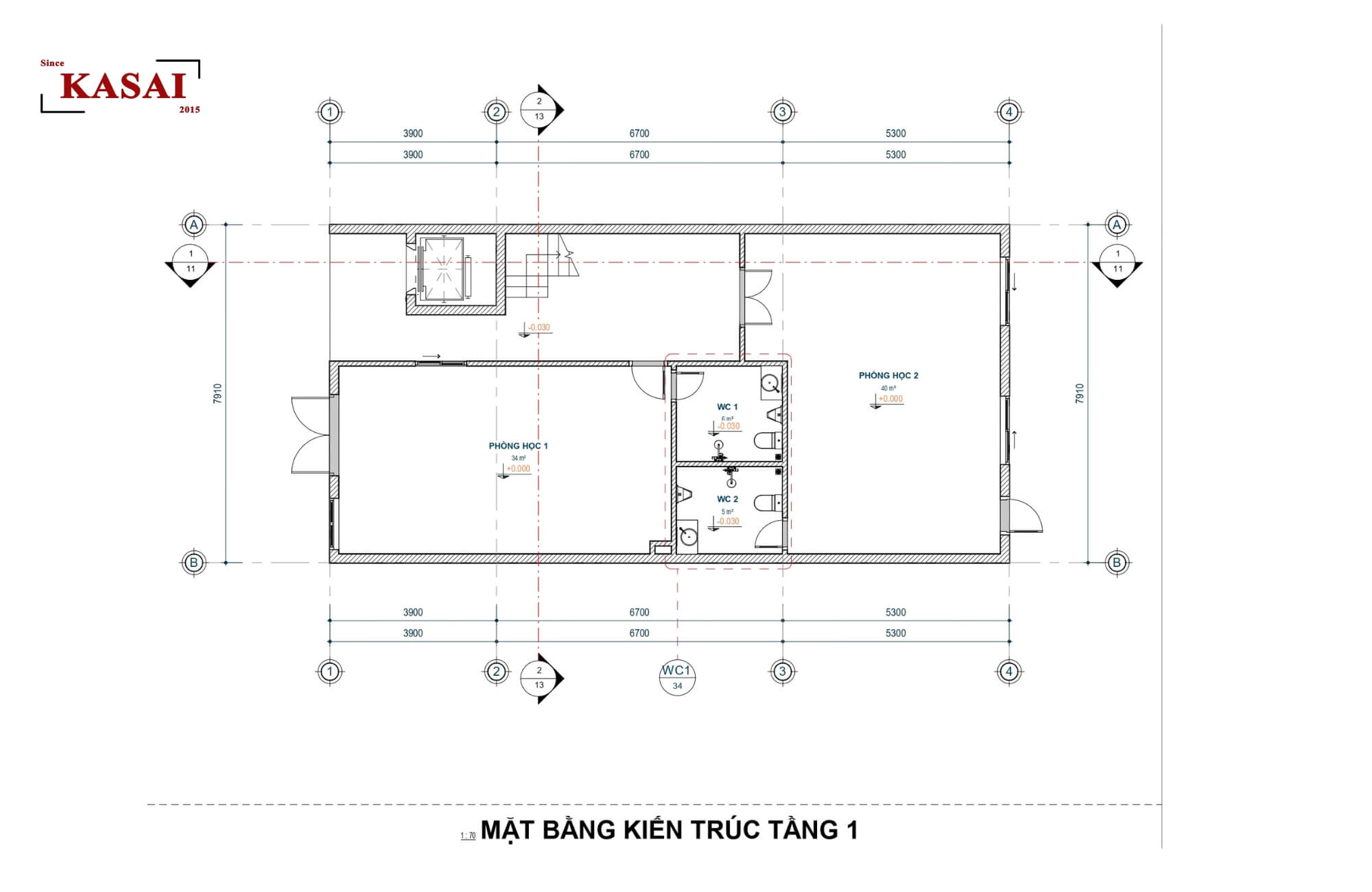 Bản vẽ thiết kế trường mầm non tầng 1