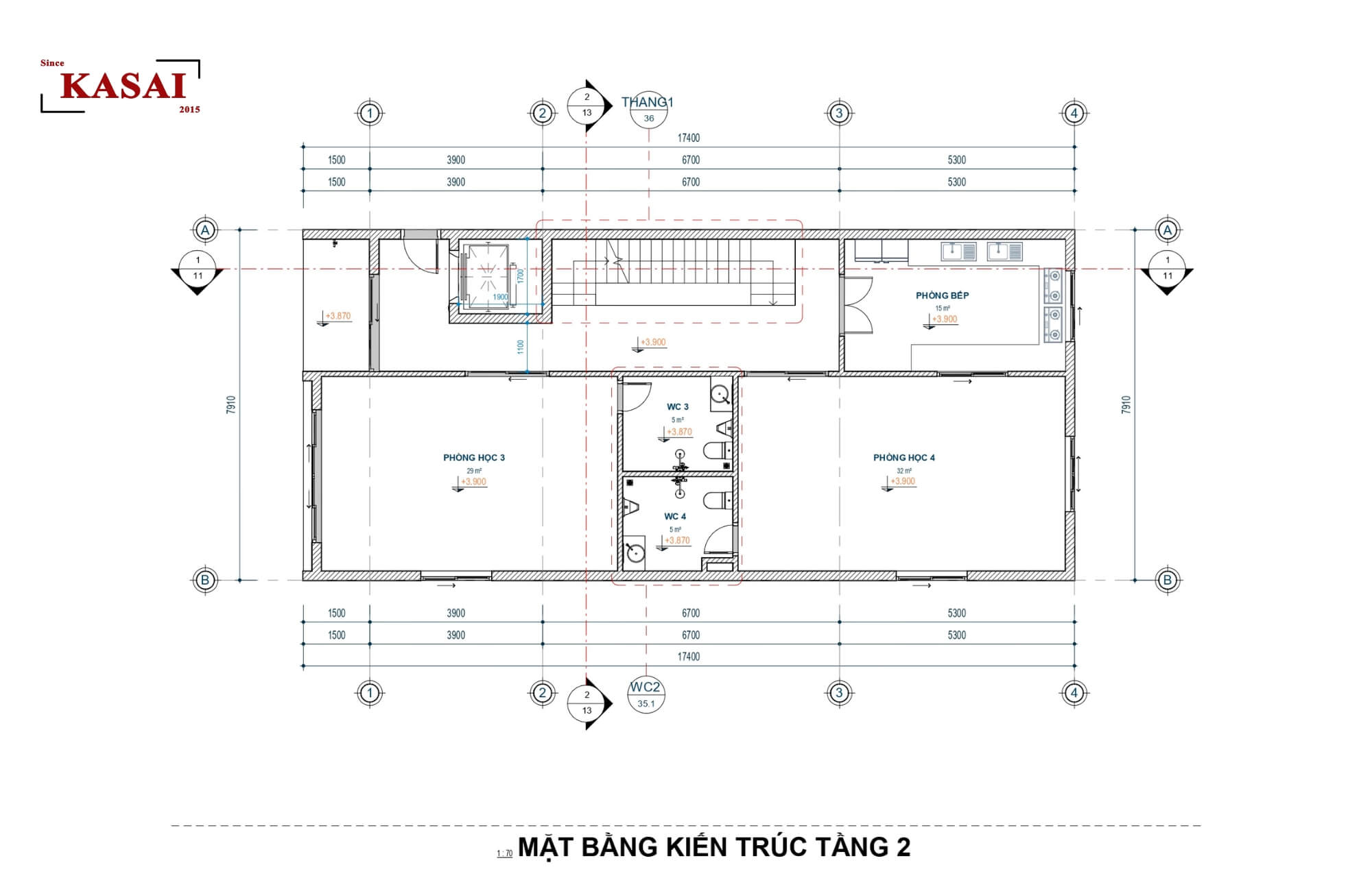 Bản vẽ thiết kế trường mầm non tầng 2