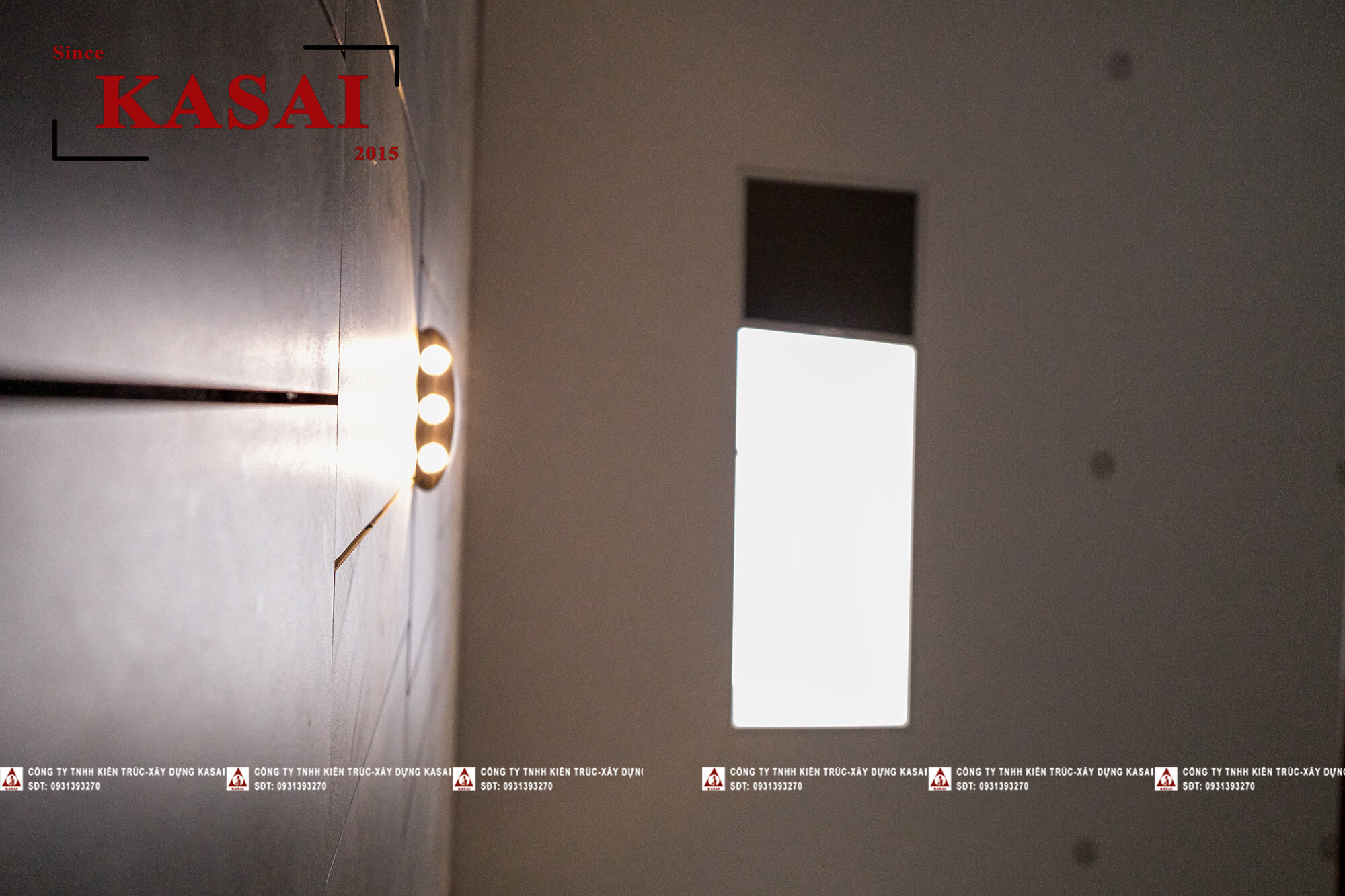 Giếng trời nhà 3 tầng mái bằng đẹp