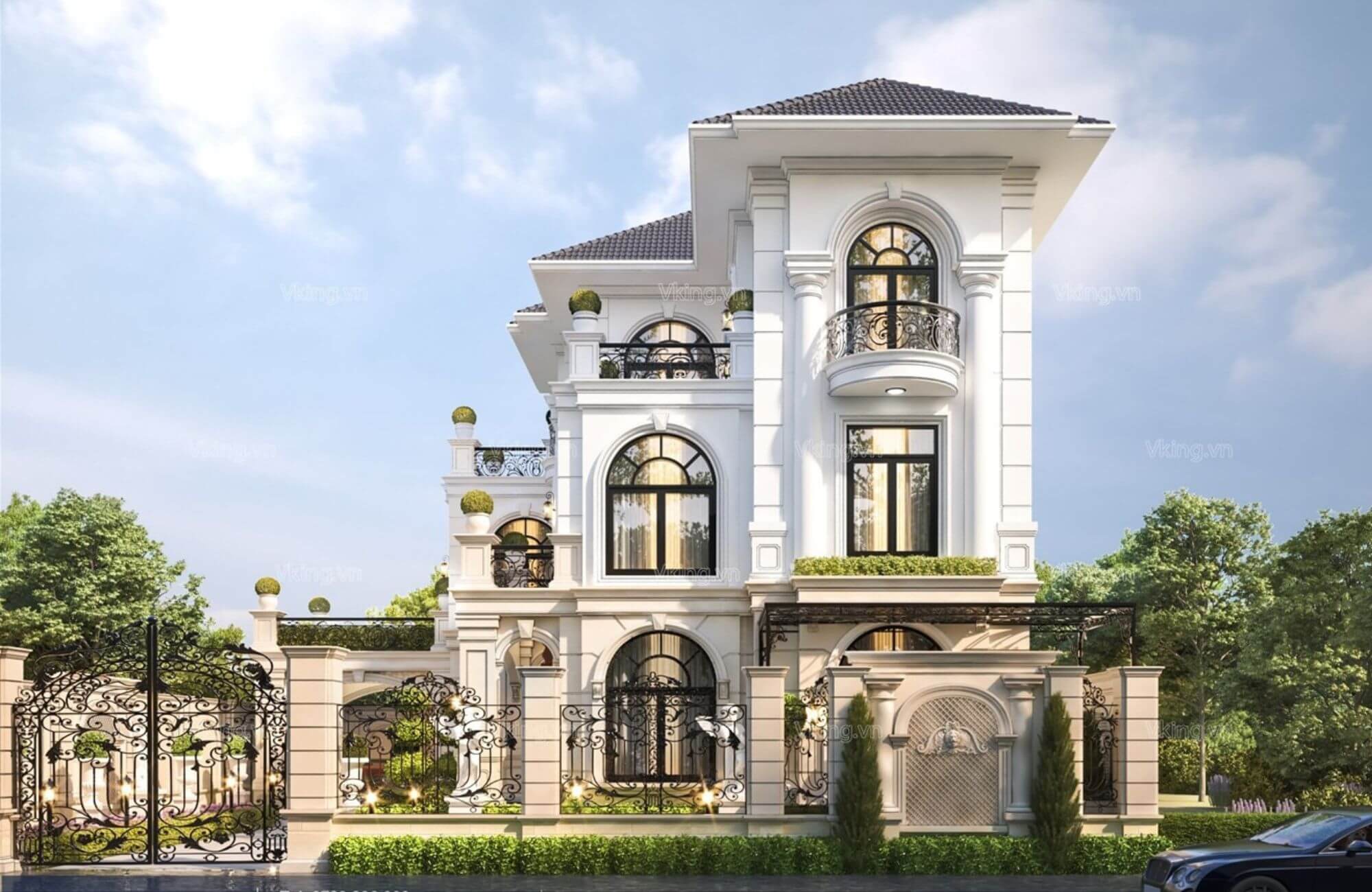 Mẫu hàng rào tân cổ điển đẹp