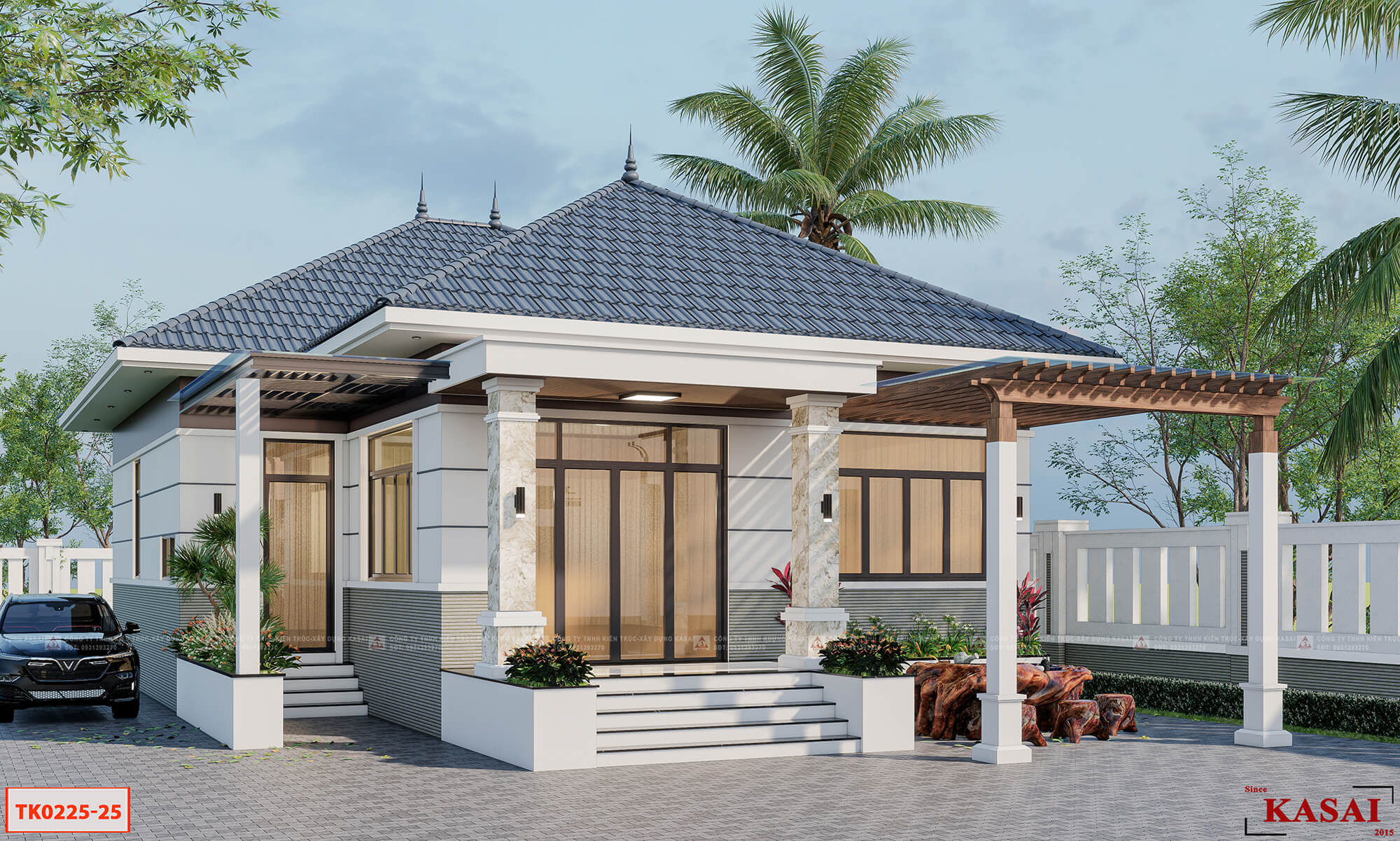 Mẫu nhà 1 tầng 10x15m mái Nhật đẹp cuốn hút mọi góc nhìn