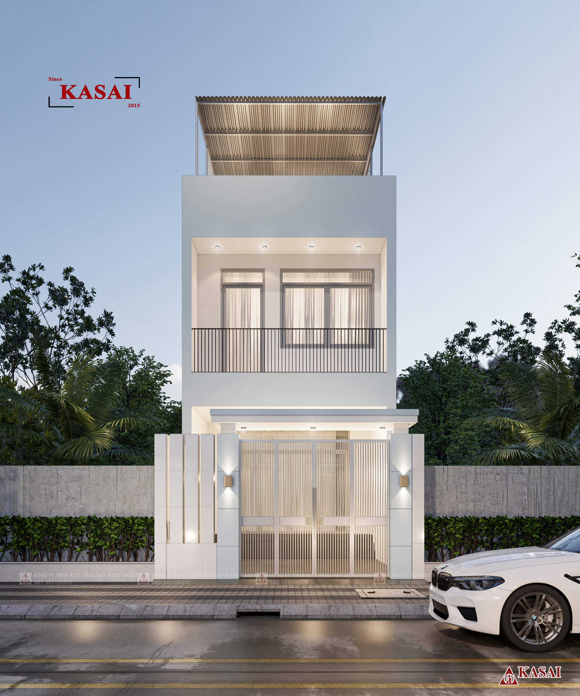 Mẫu nhà 2 tầng 1 tum 5x20 4 phòng ngủ