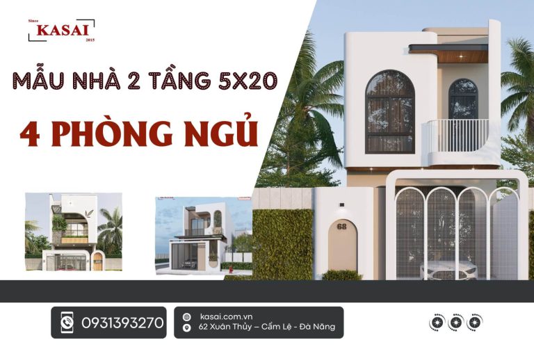 Mẫu nhà 2 tầng 4 phòng ngủ đẹp