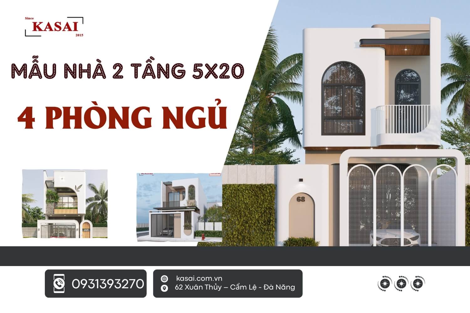 15+ Mẫu nhà 2 tầng 5×20 4 phòng ngủ với không gian sống lý tưởng cực an nhiên