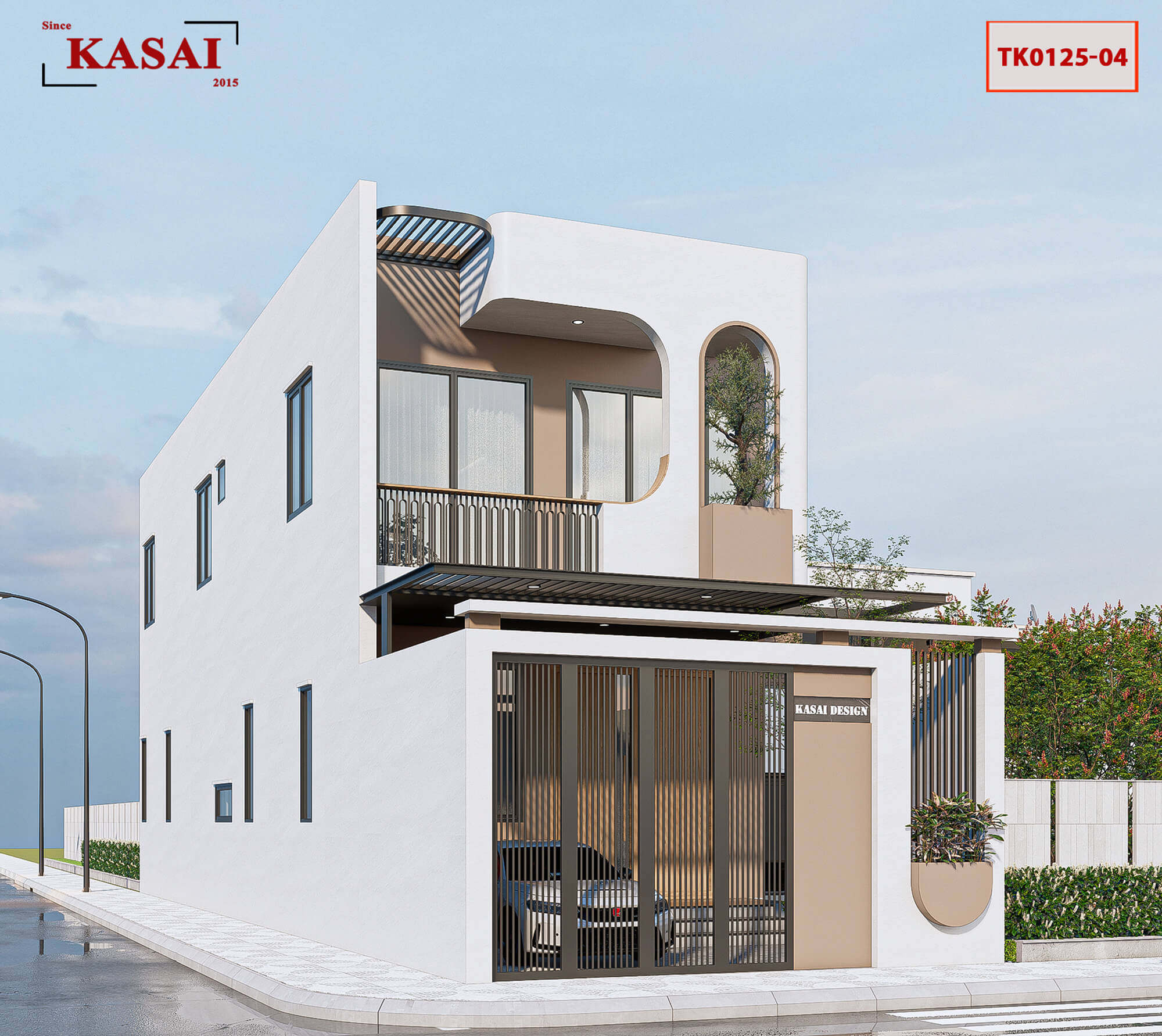 Mẫu nhà 2 tầng 6x20 4 phòng ngủ