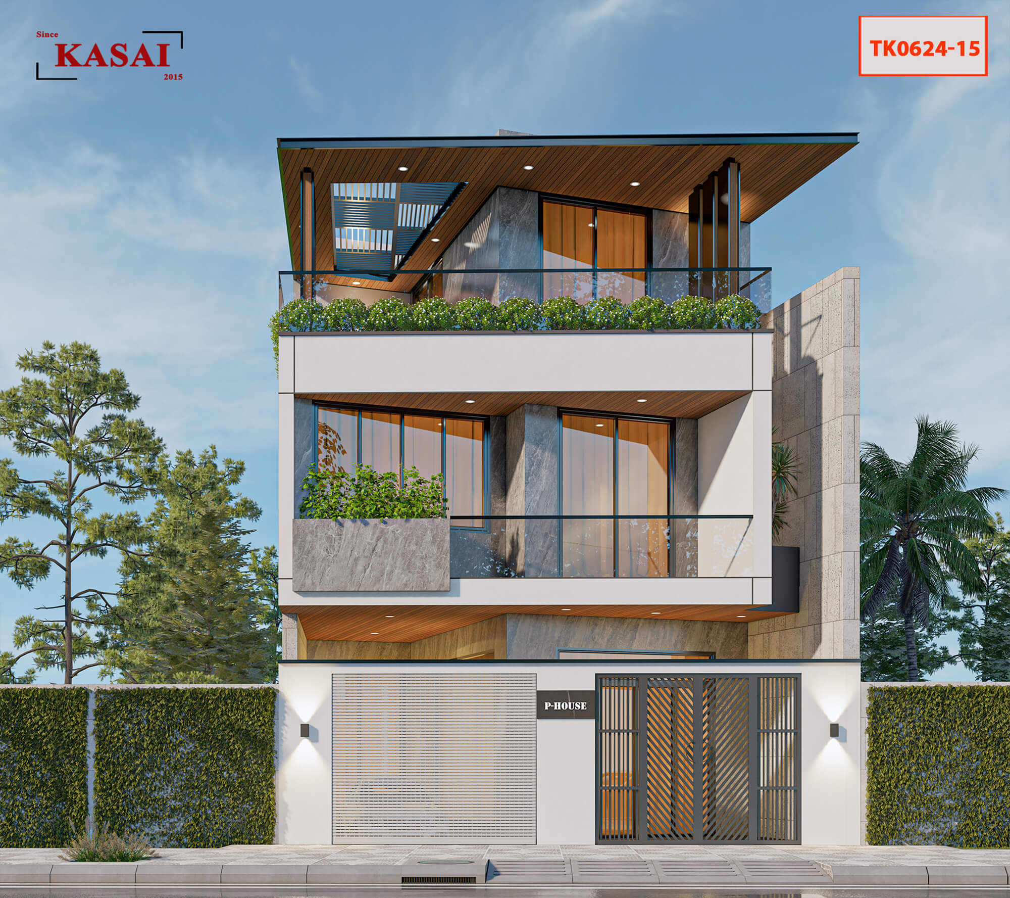 Mẫu nhà 3 tầng 7x13m