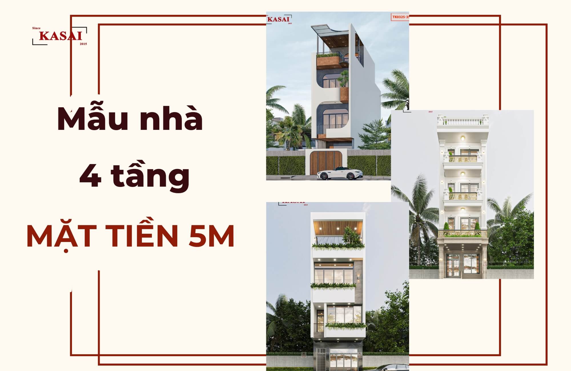 Mẫu nhà 4 tầng mặt tiền 5m đẹp nhất