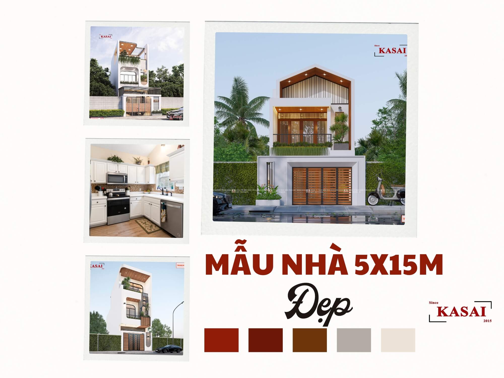 Mẫu nhà 5x15m đẹp hiện nay