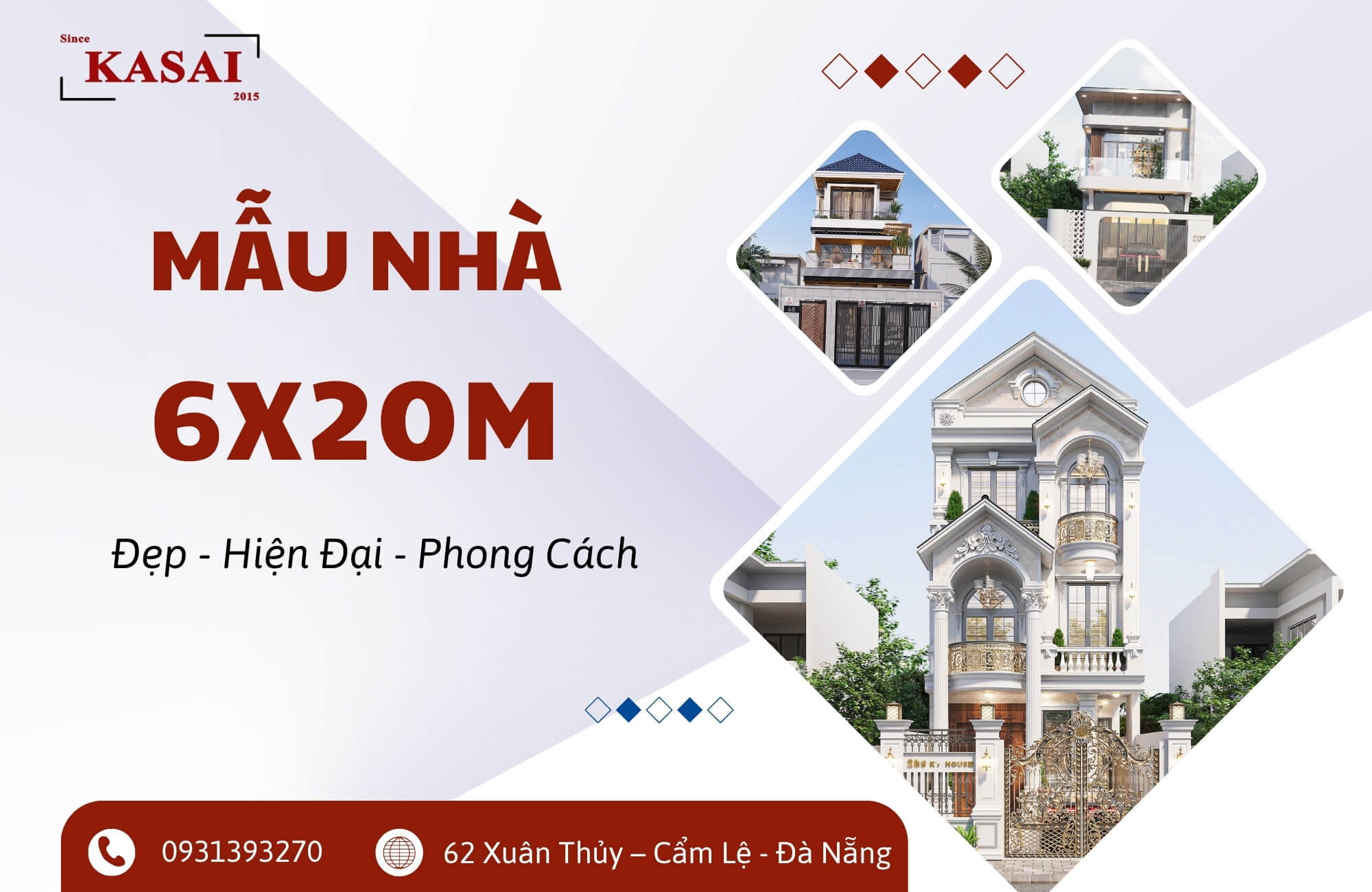 Mẫu nhà 6x20m đẹp