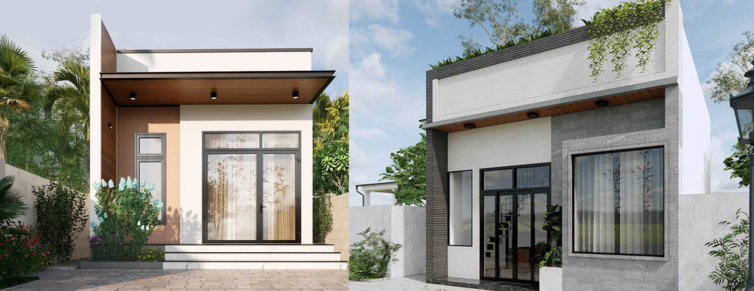 mẫu nhà cấp 4 đẹp 5x15 mái tôn