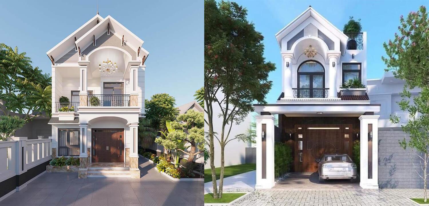 Mẫu nhà 1 trệt 1 lầu 5x15 mái thái