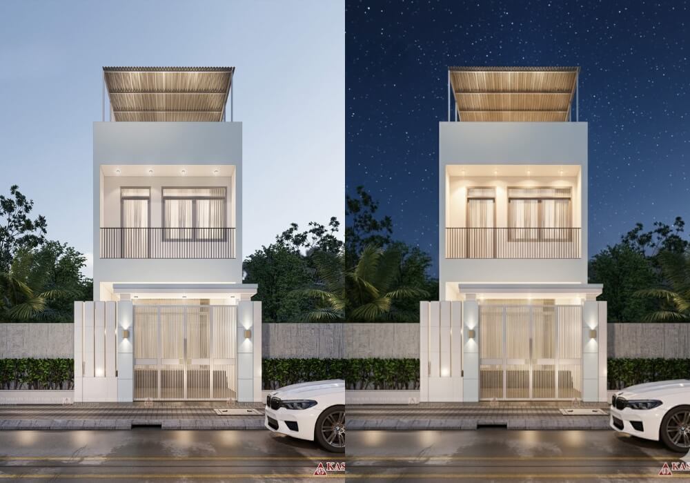 Nhà 2 tầng 1 tum 4 phòng ngủ 5x20m Nhà 2 tầng 1 tum 4 phòng ngủ 5x20m
